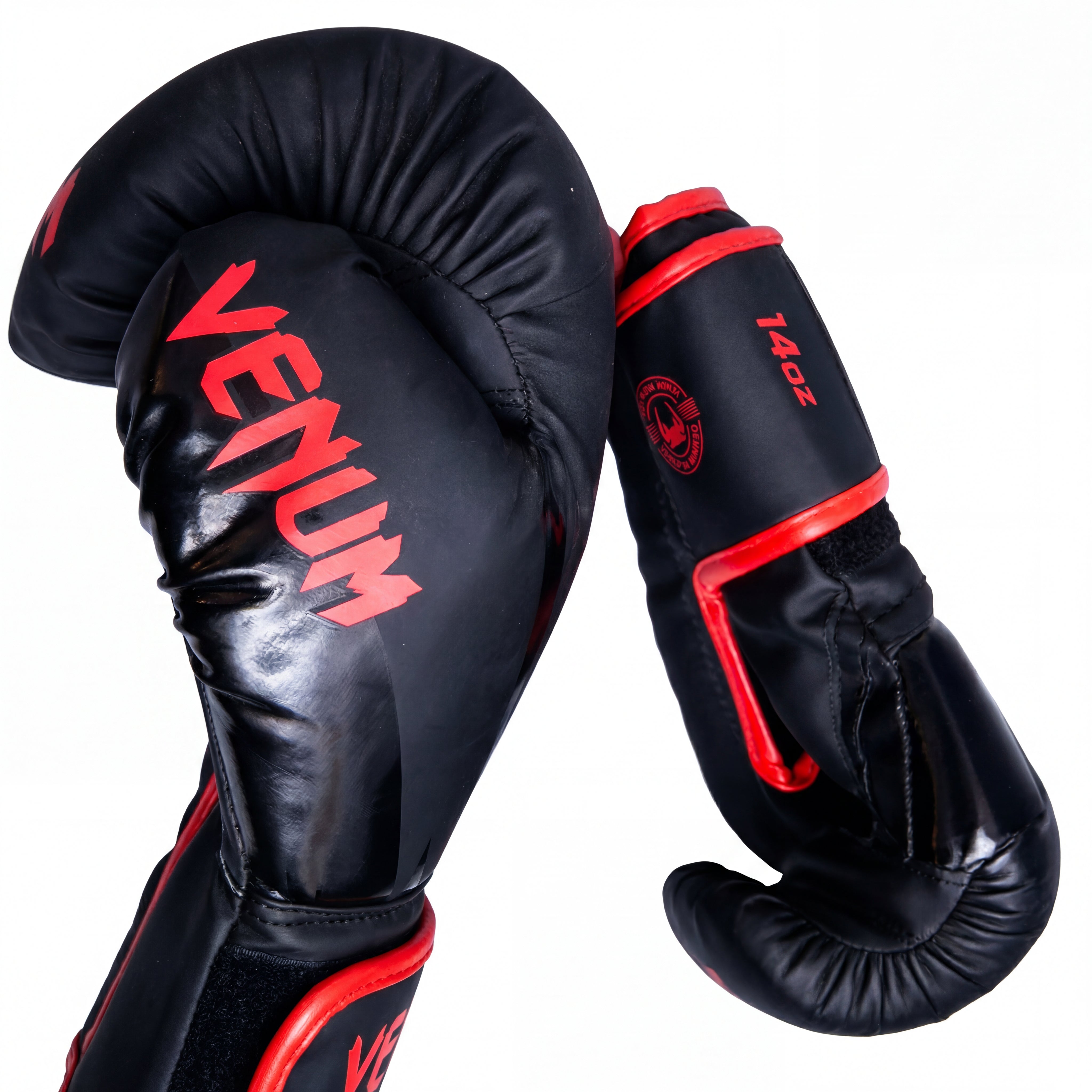 Luvas Boxe Unissex Boxe Venum Preta e Vermelha - 14 OZ
