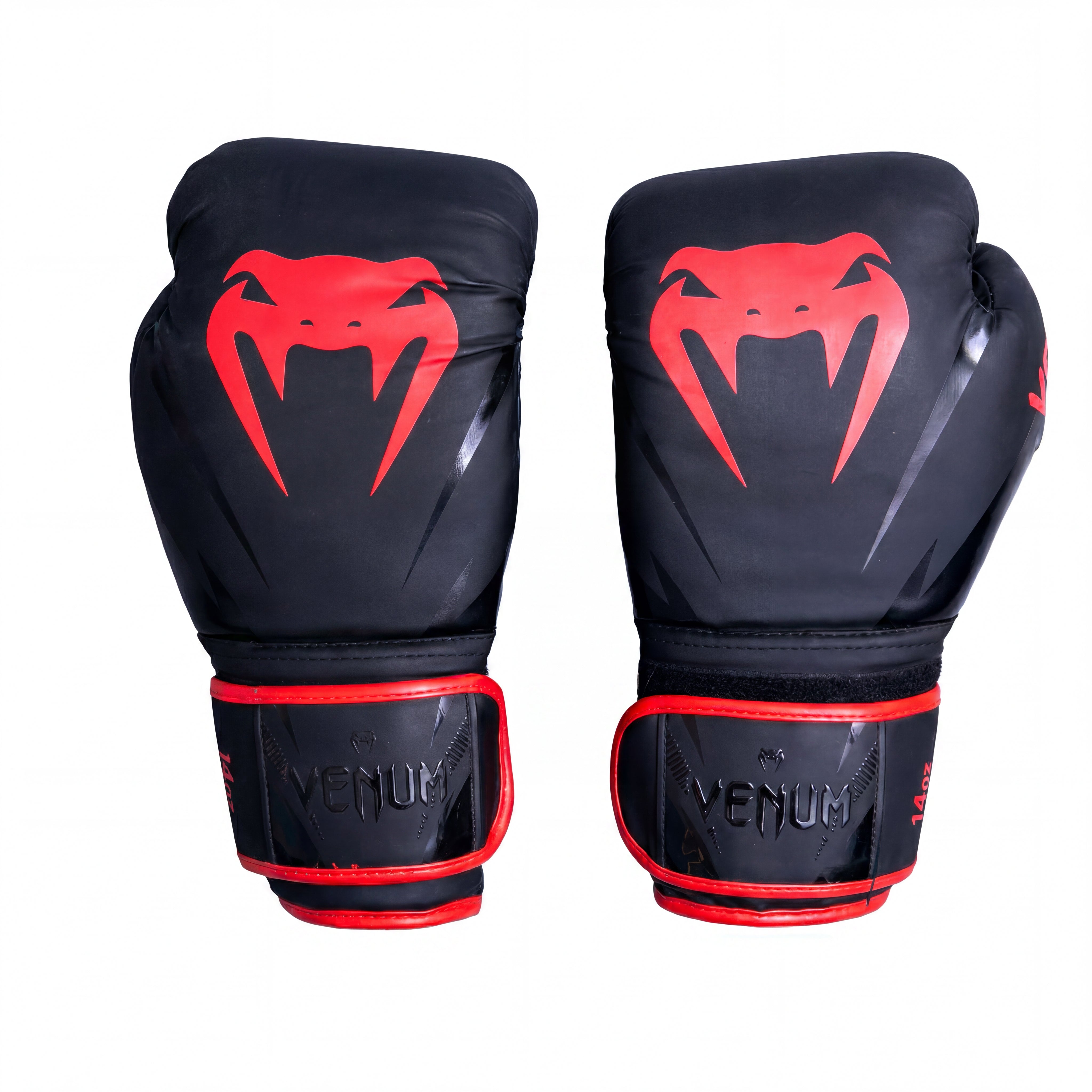 Luvas Boxe Unissex Boxe Venum Preta e Vermelha - 14 OZ