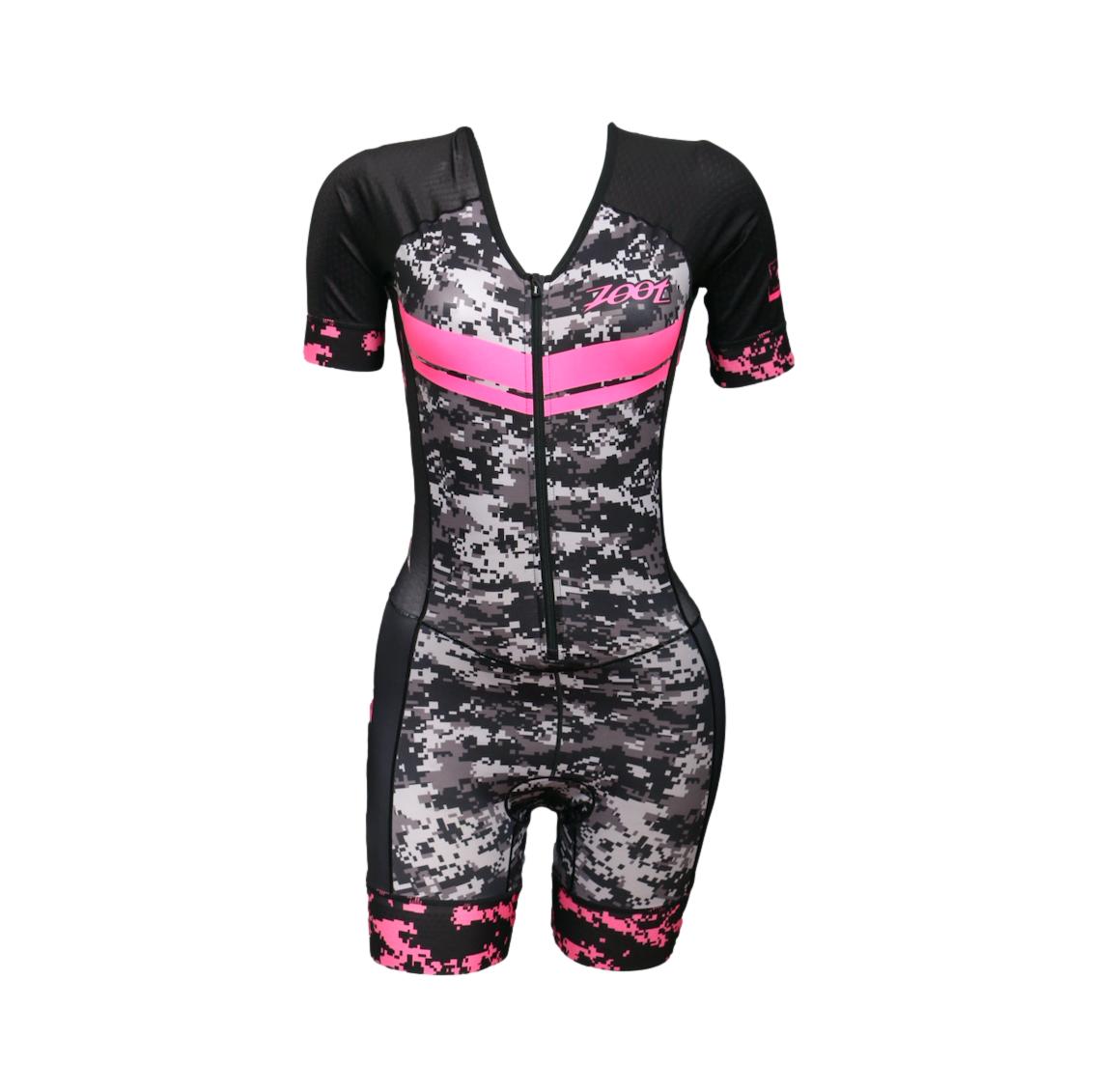 Macaquinho De Triathlon Feminino Ciclismo Zoot Tri LTD Preto e Rosa - Tamanho P