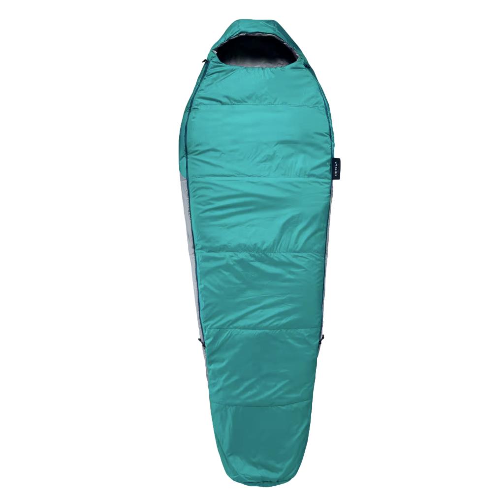 Saco De Dormir Trekking Forclaz MT 500 Verde Água / Cinza