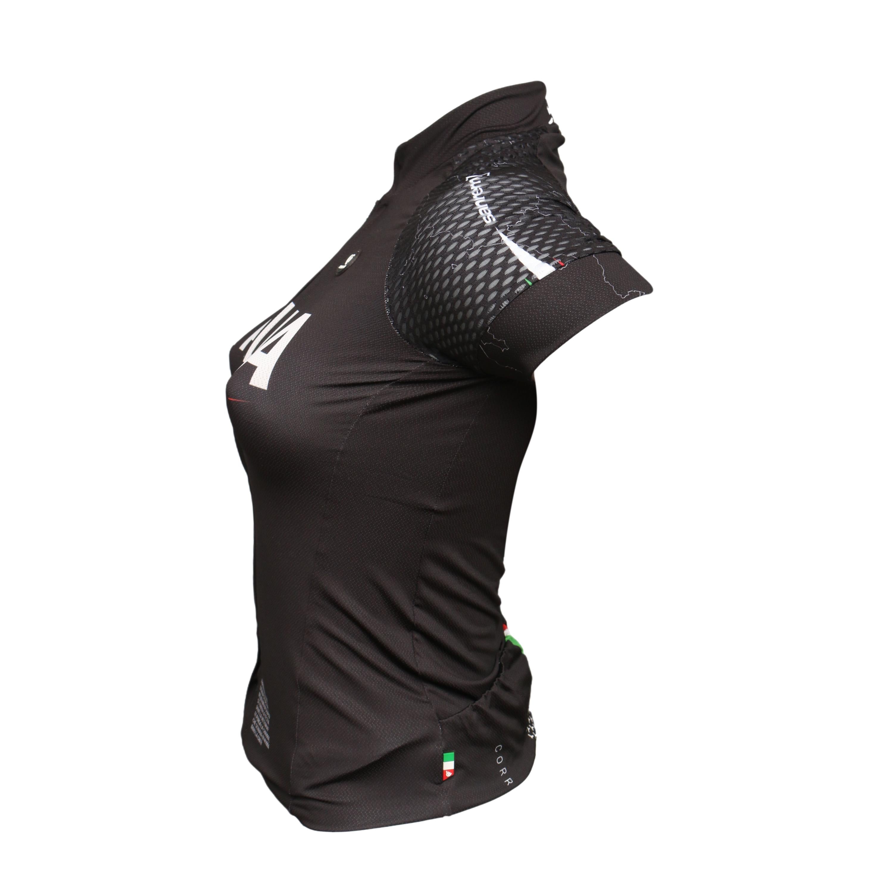 Jersey Feminina Ciclismo Pissei Sanremo Italia Preta - Tamanho XXS