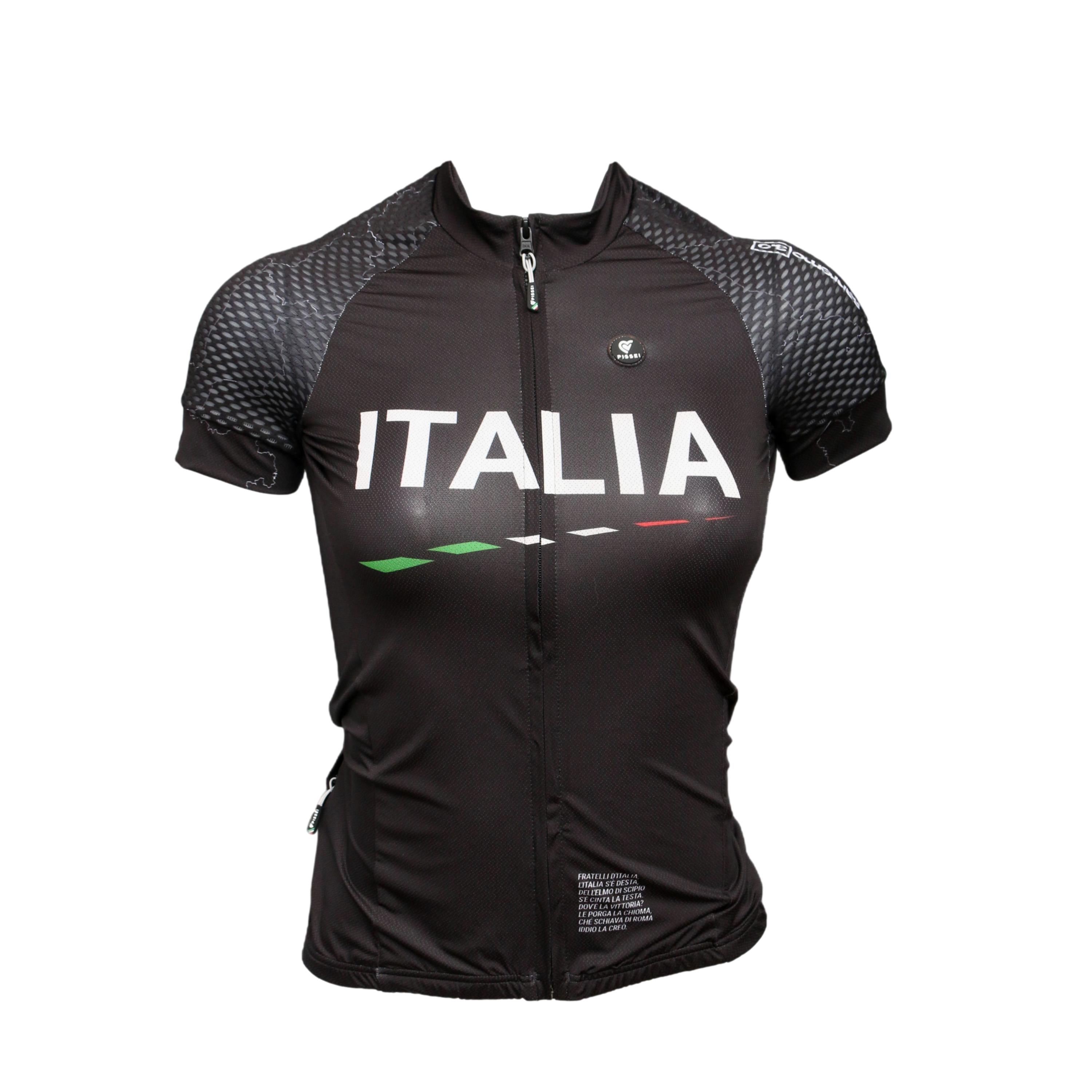 Jersey Feminina Ciclismo Pissei Sanremo Italia Preta - Tamanho XXS