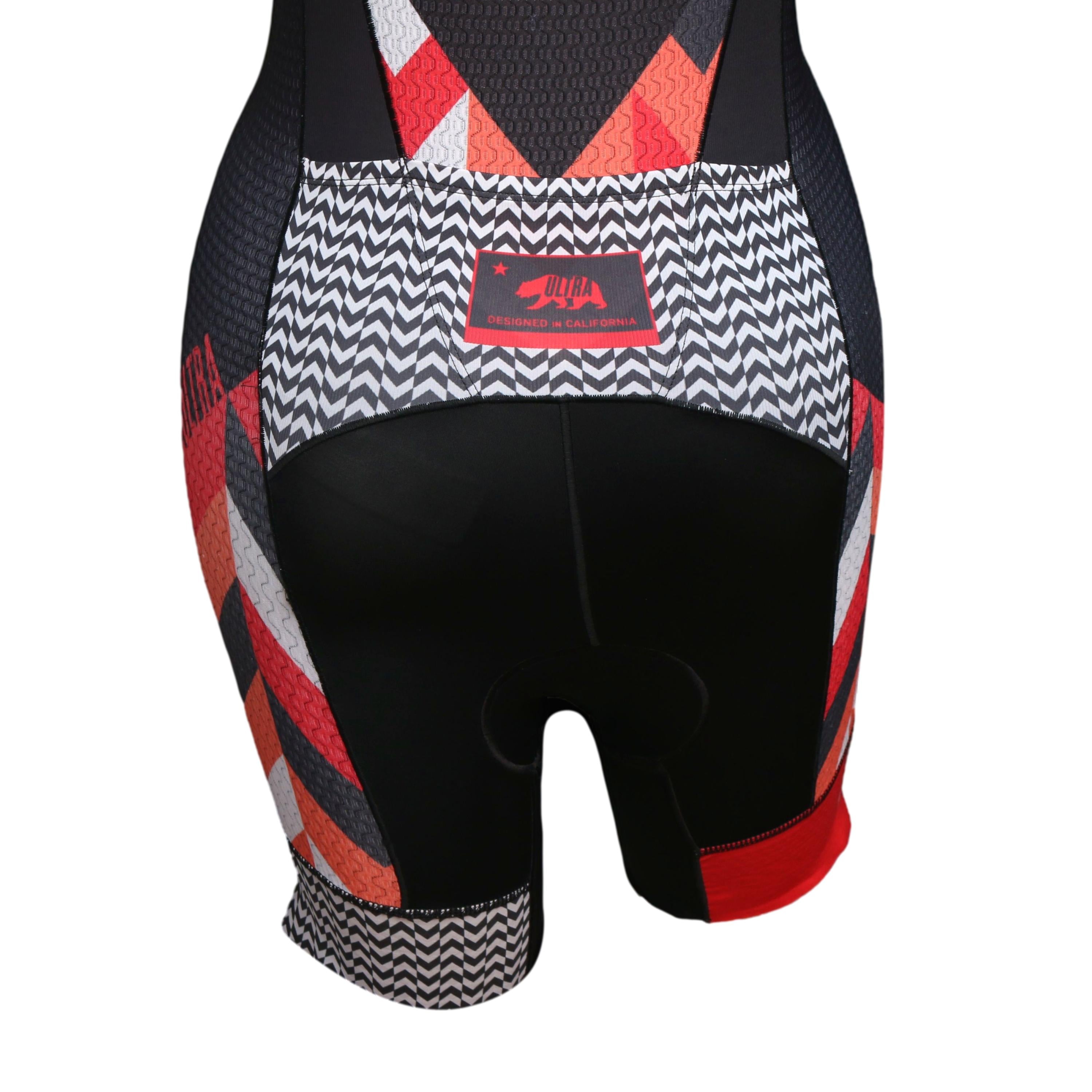 Macaquinho De Triathlon Feminino Ciclismo Zoot Ultra Preto e Vermelho - Tamanho P