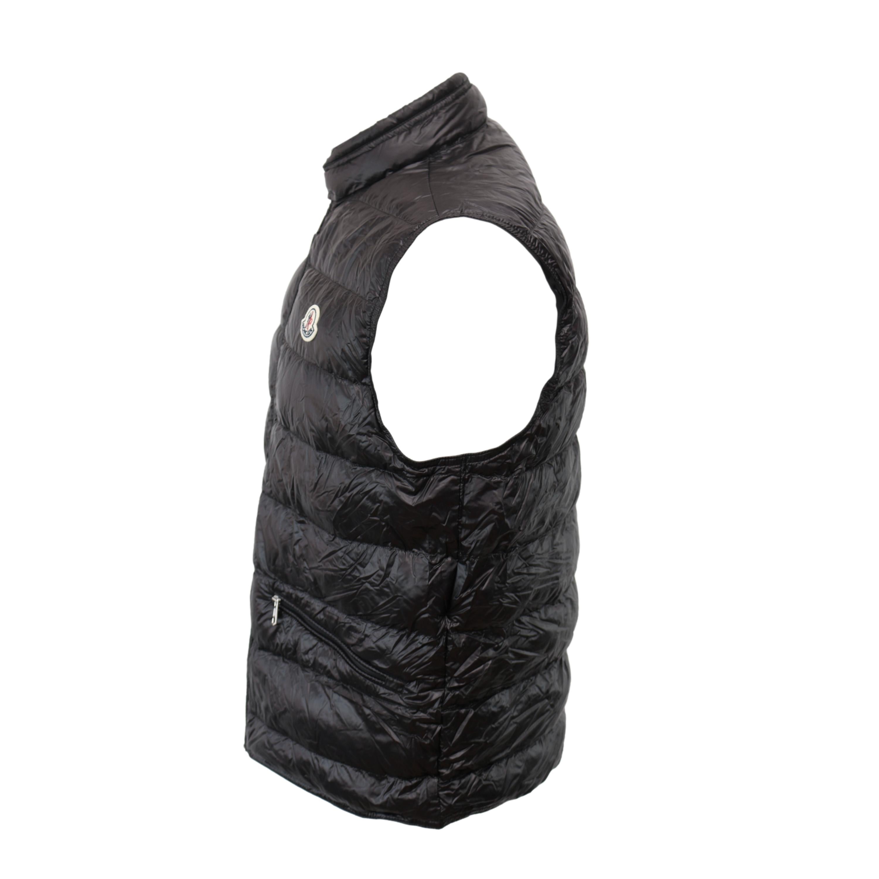 Colete Puffer Masculino Snowboard Moncler Gui Gilet Preto + Mini Bag - Tamanho M