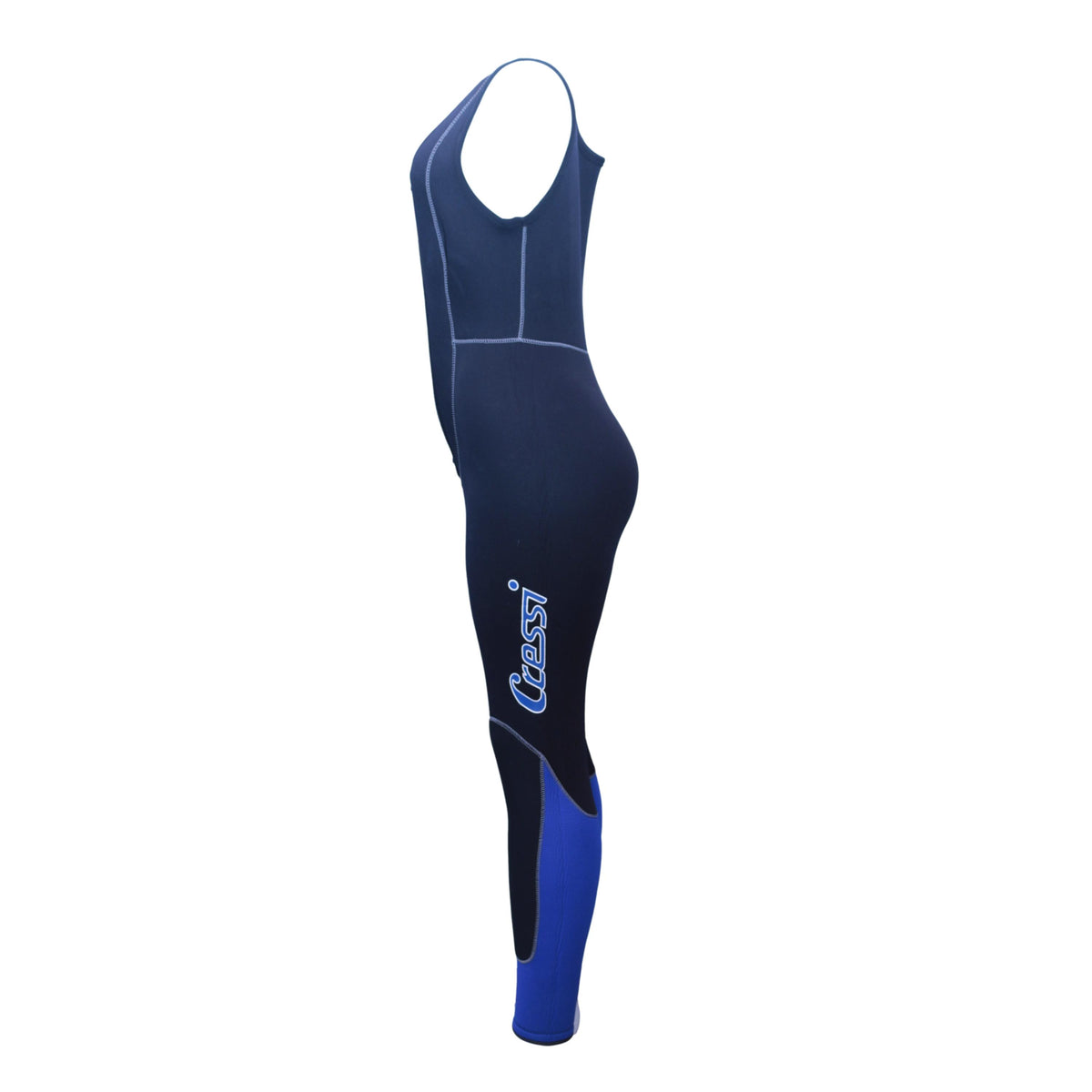 Conjunto Feminino Roupa De Mergulho Neoprene Cressi Medas 5mm Preto e Azul - Tamanho L/4