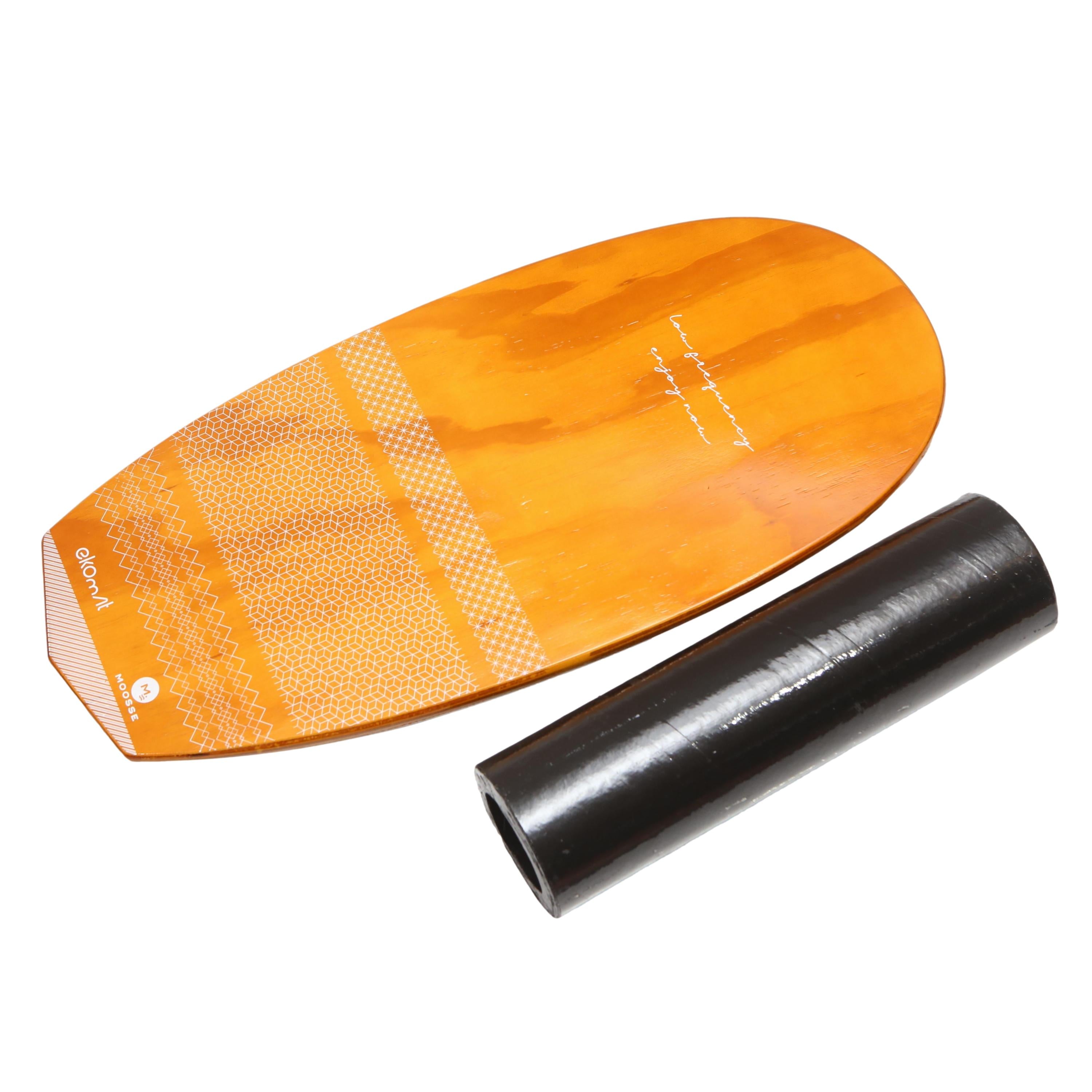 Prancha De Equilíbrio Yoga Moosse Ekomat Com Rolo 70cm X 35cm X 18cm