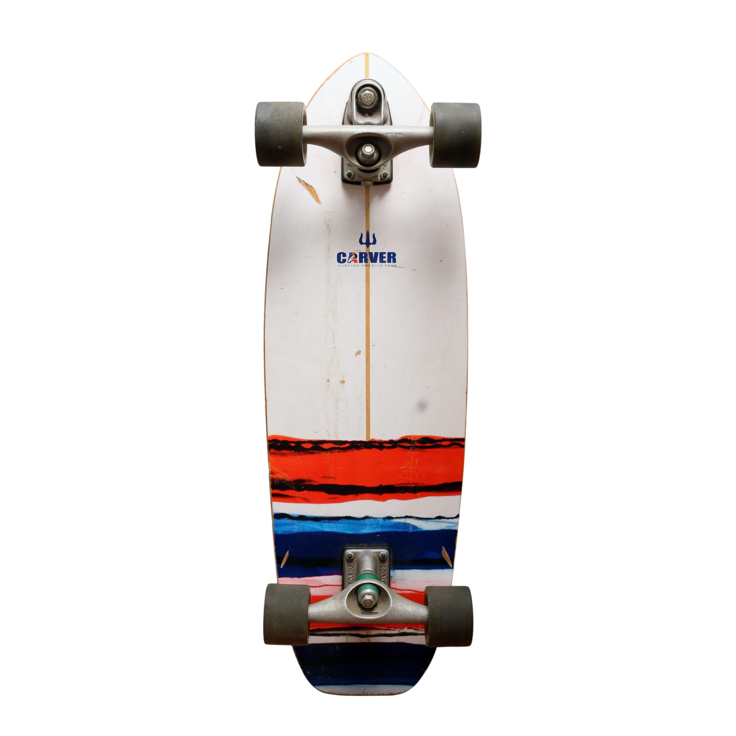 Skateboard Carver US Resin Branco/Vermelho/Azul - Tamanho Único