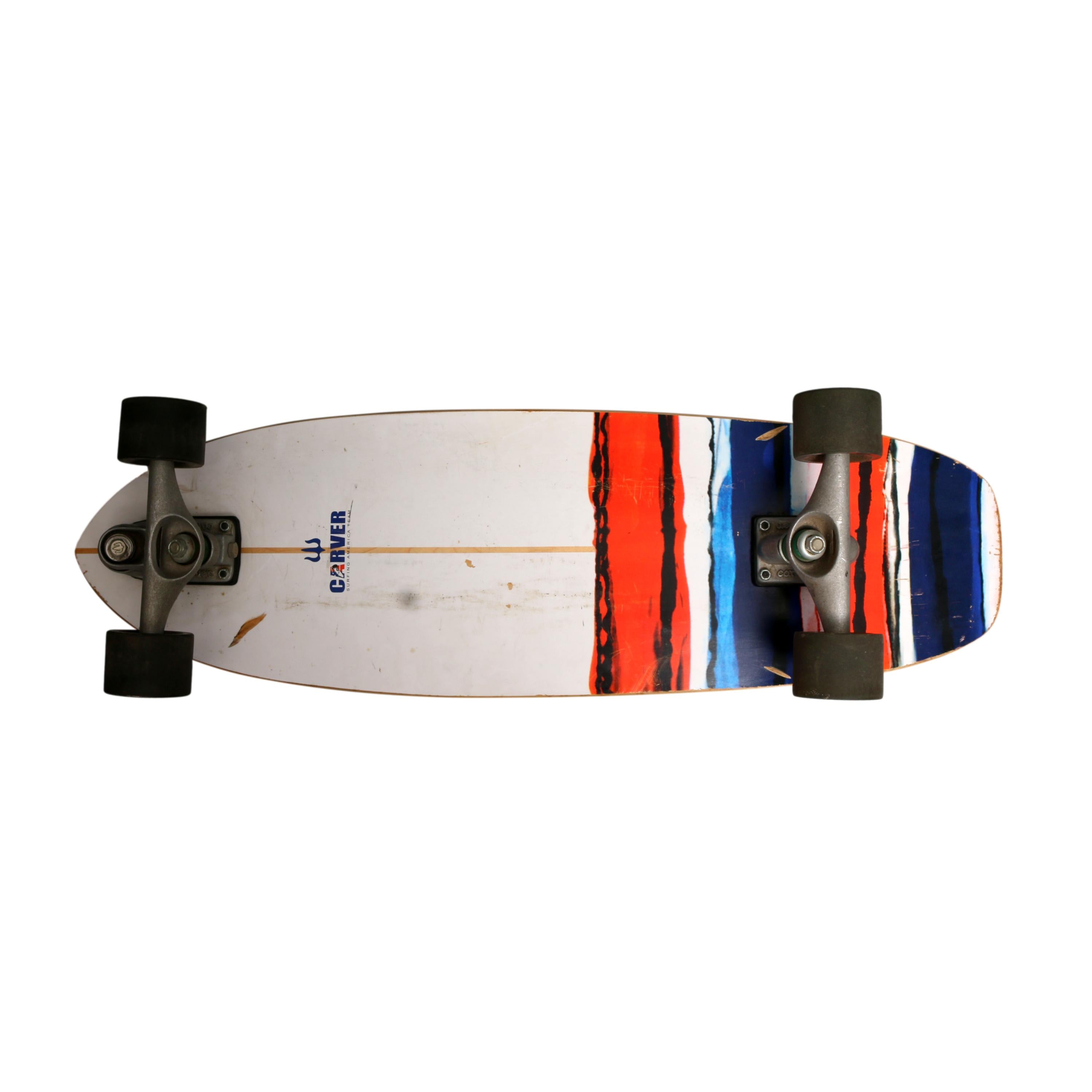 Skateboard Carver US Resin Branco/Vermelho/Azul - Tamanho Único