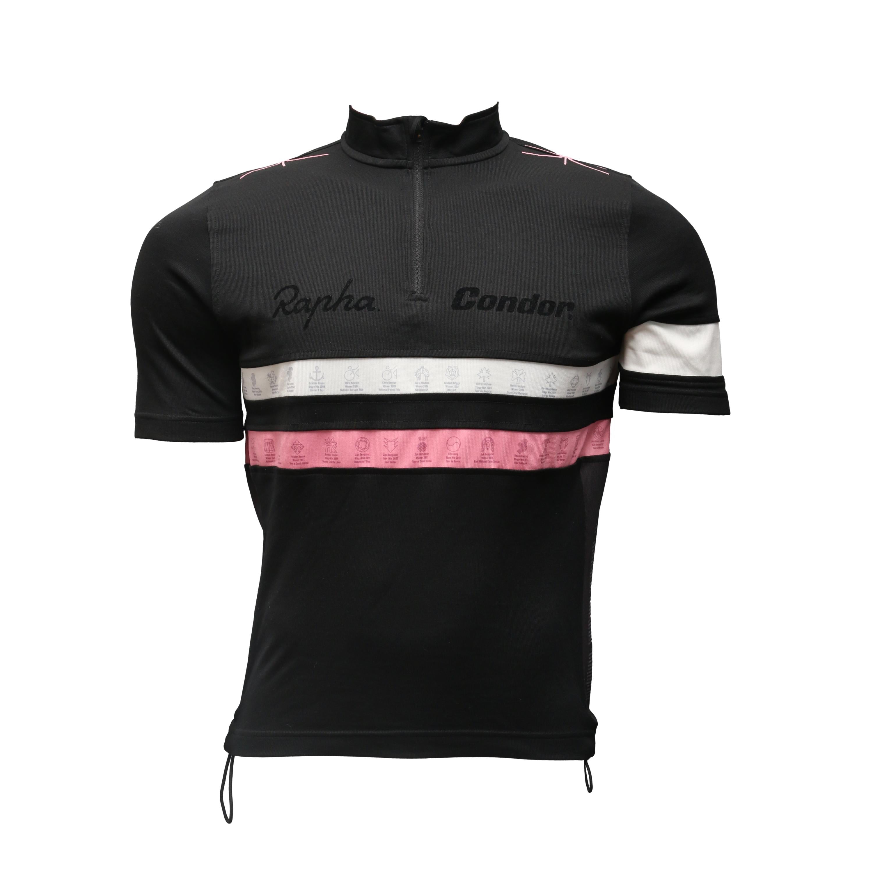 Jersey Masculina Ciclismo Rapha JLT Celebratory	Preto/ Branco e Rosa - Tamanho L