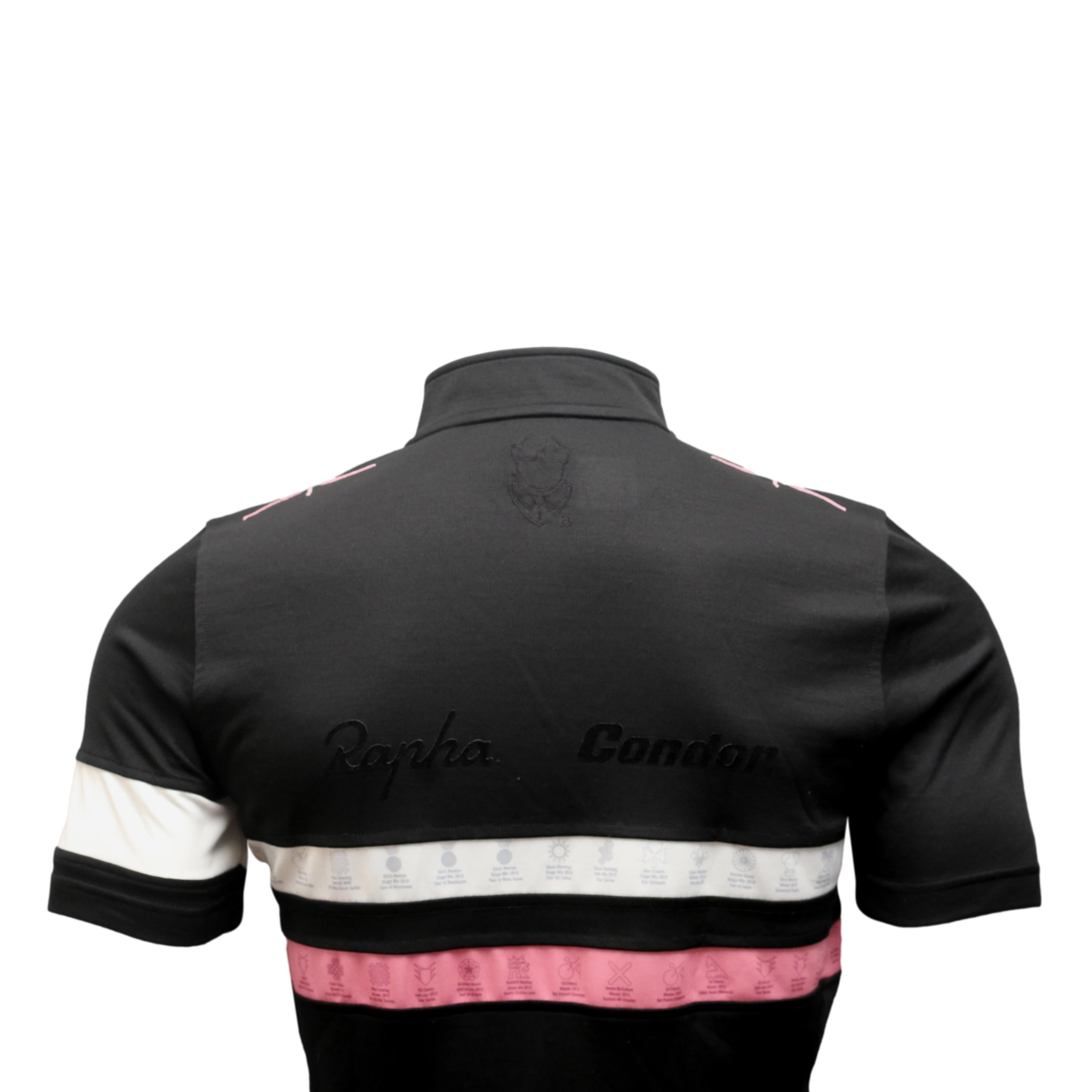 Jersey Masculina Ciclismo Rapha JLT Celebratory	Preto/ Branco e Rosa - Tamanho L