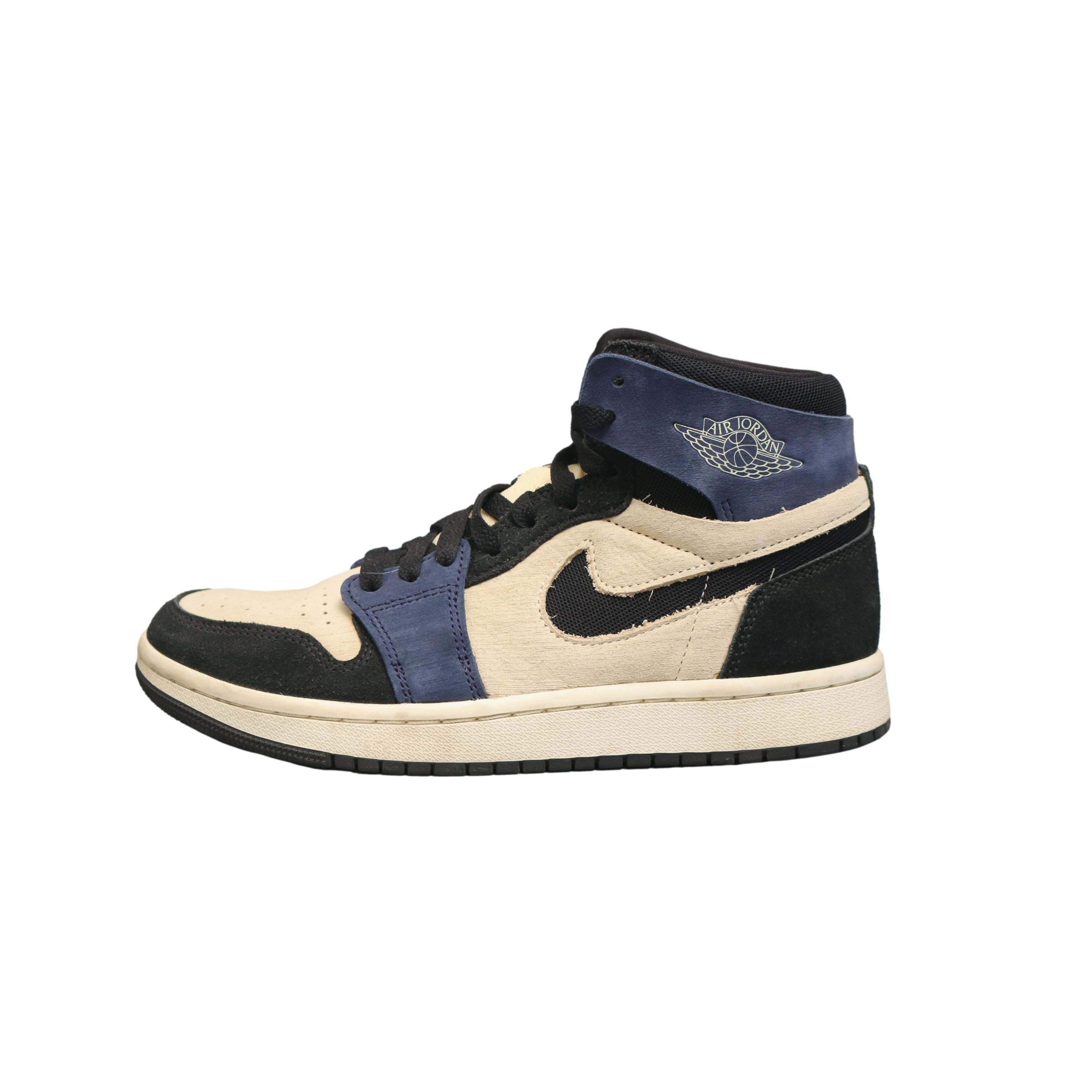 Tênis Infantil Nike Air Jordan 1 High Zoom Comfort Psychic Cano Alto Azul Marinho e Preto - Tamanho 7.5 US