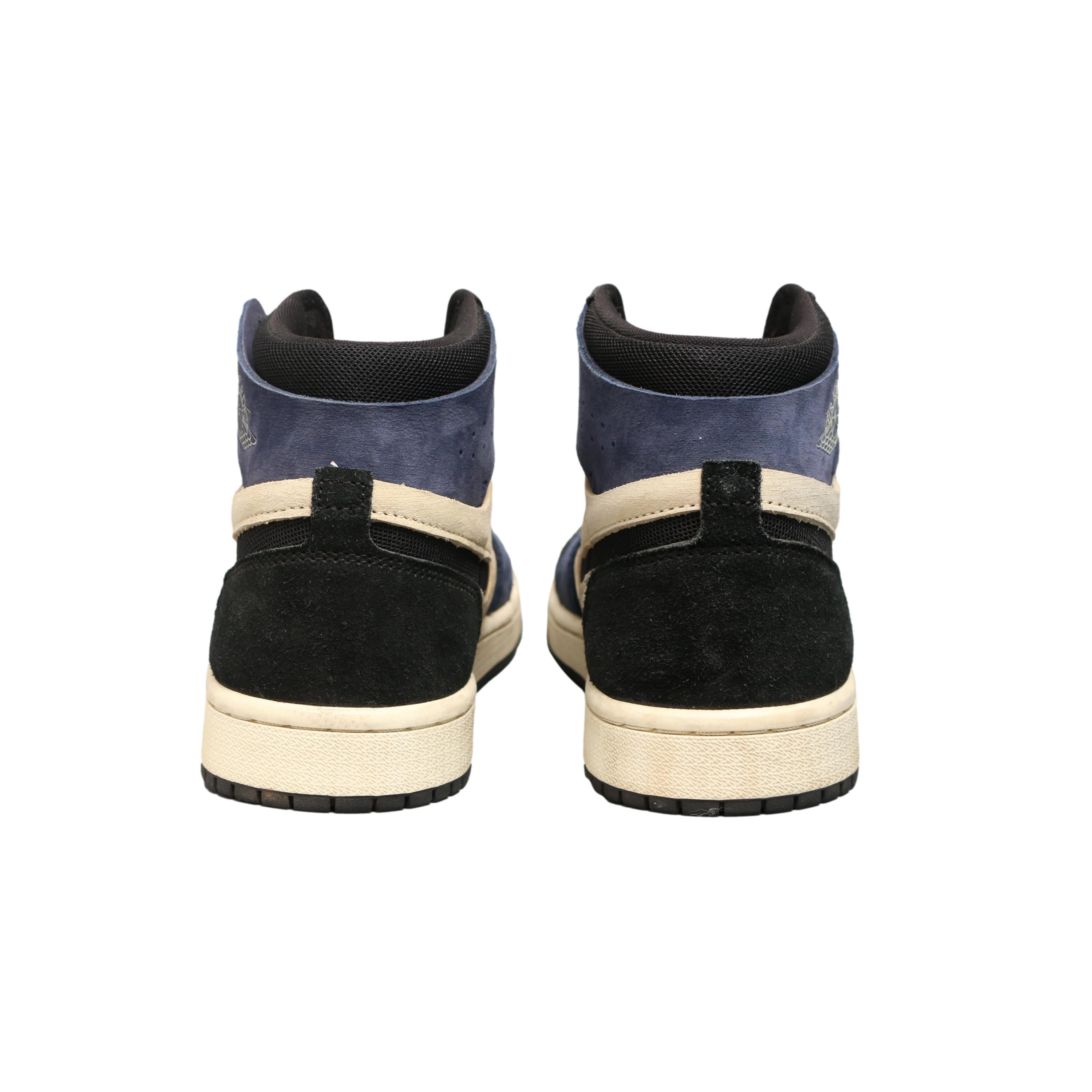 Tênis Infantil Nike Air Jordan 1 High Zoom Comfort Psychic Cano Alto Azul Marinho e Preto - Tamanho 7.5 US