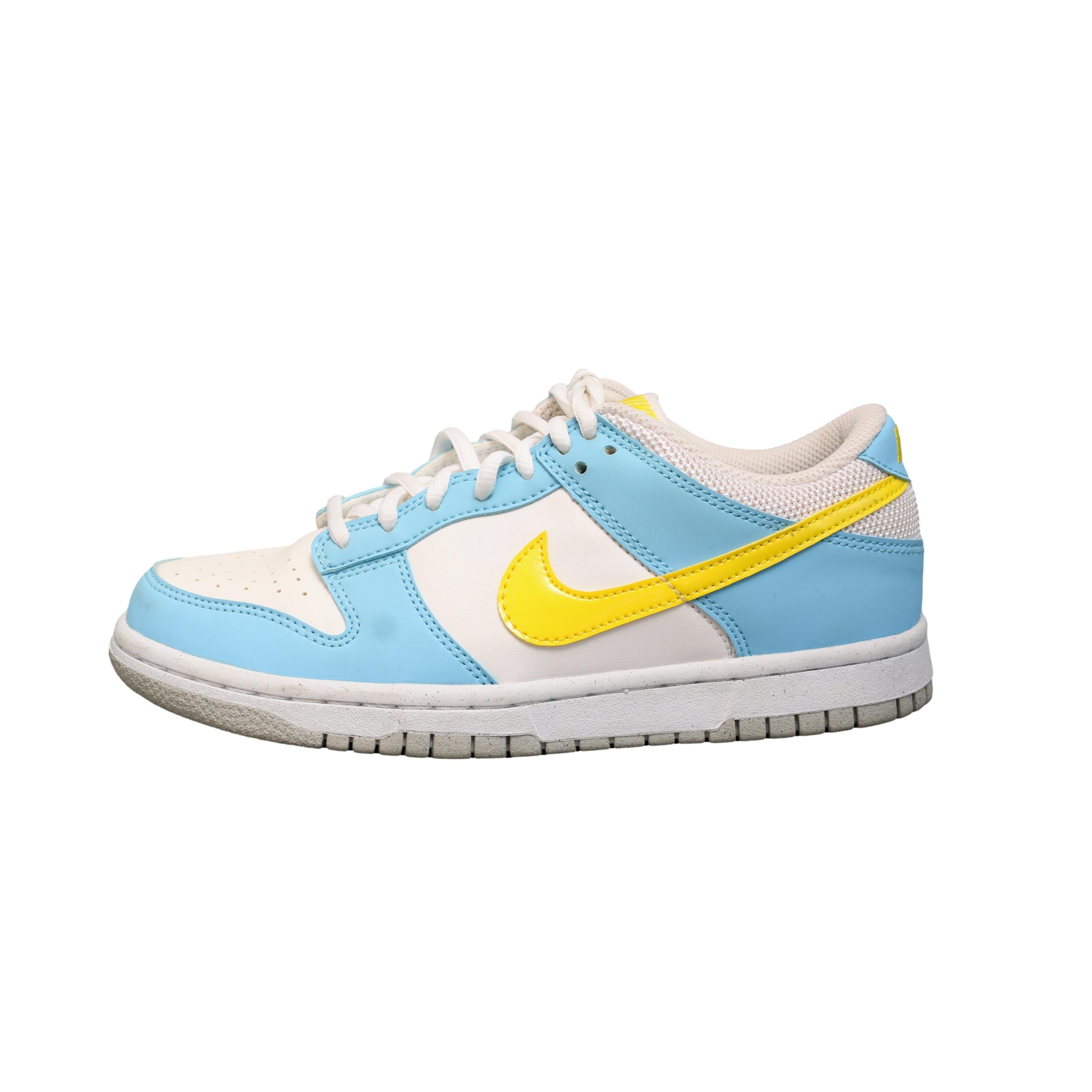 Tênis Infantil Nike Jordan 1 Azul Claro, Branco e Amarelo - Tamanho 5.5 US