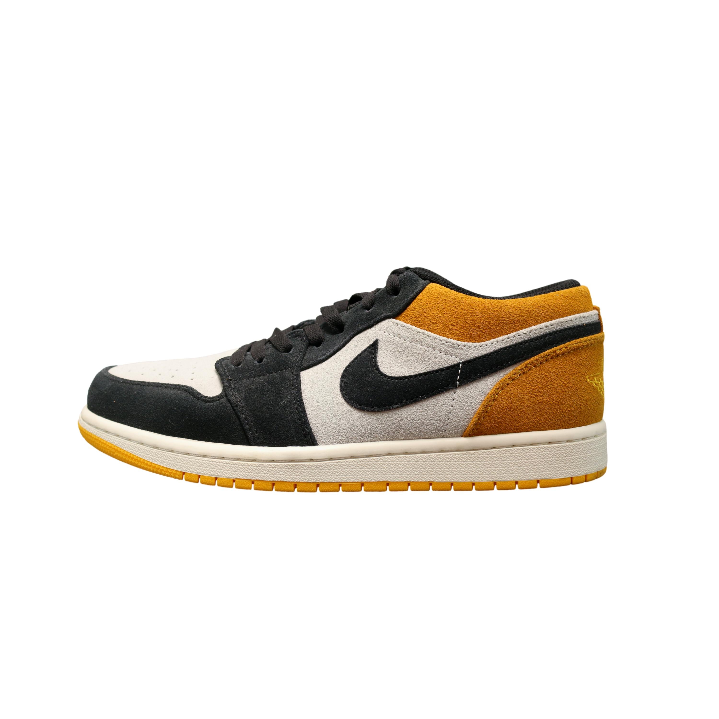 Tênis Nike Air Jordan 1 Low Yellow Ochre Amarelo, Preto e Branco - Tamanho 9.5 US