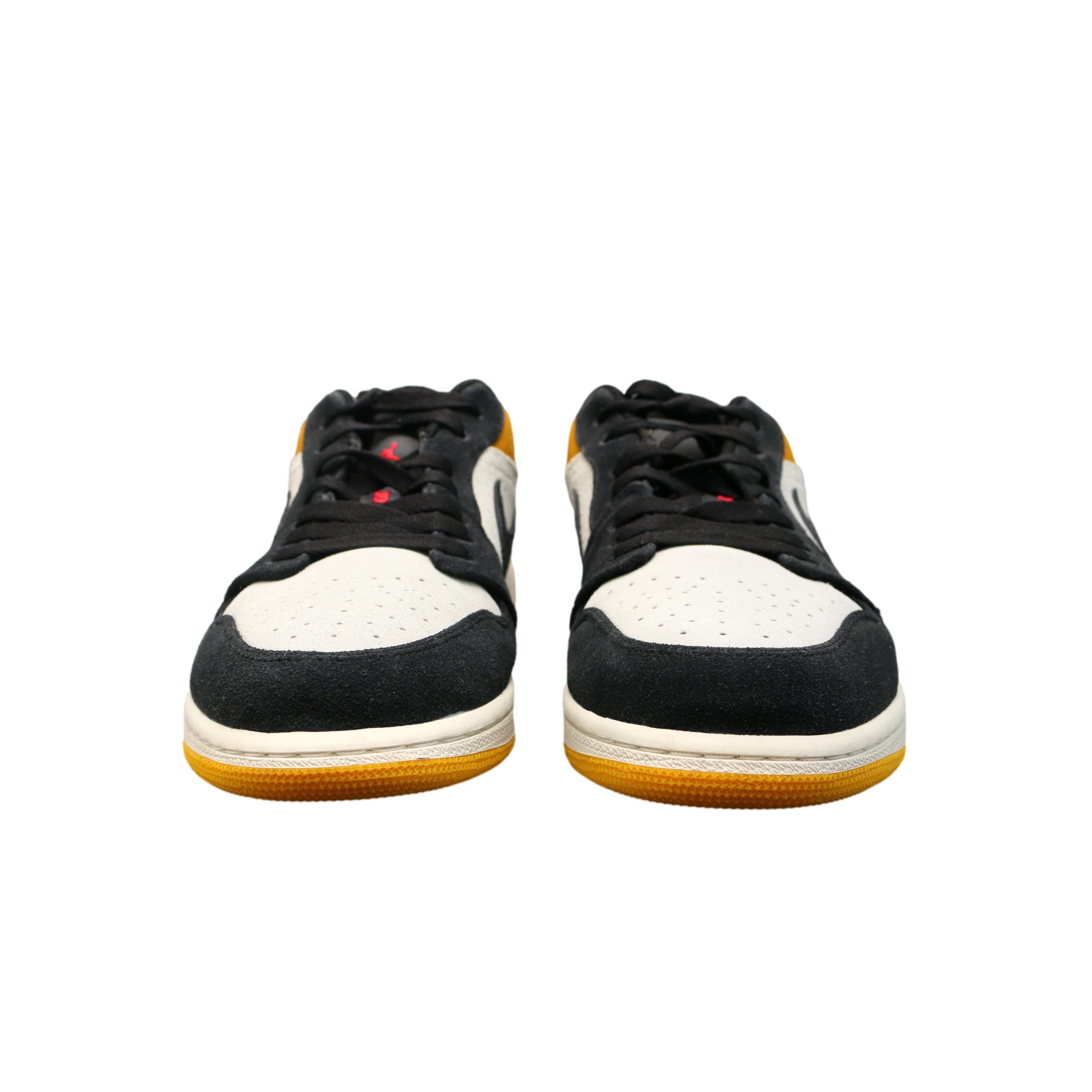 Tênis Nike Air Jordan 1 Low Yellow Ochre Amarelo, Preto e Branco - Tamanho 9.5 US