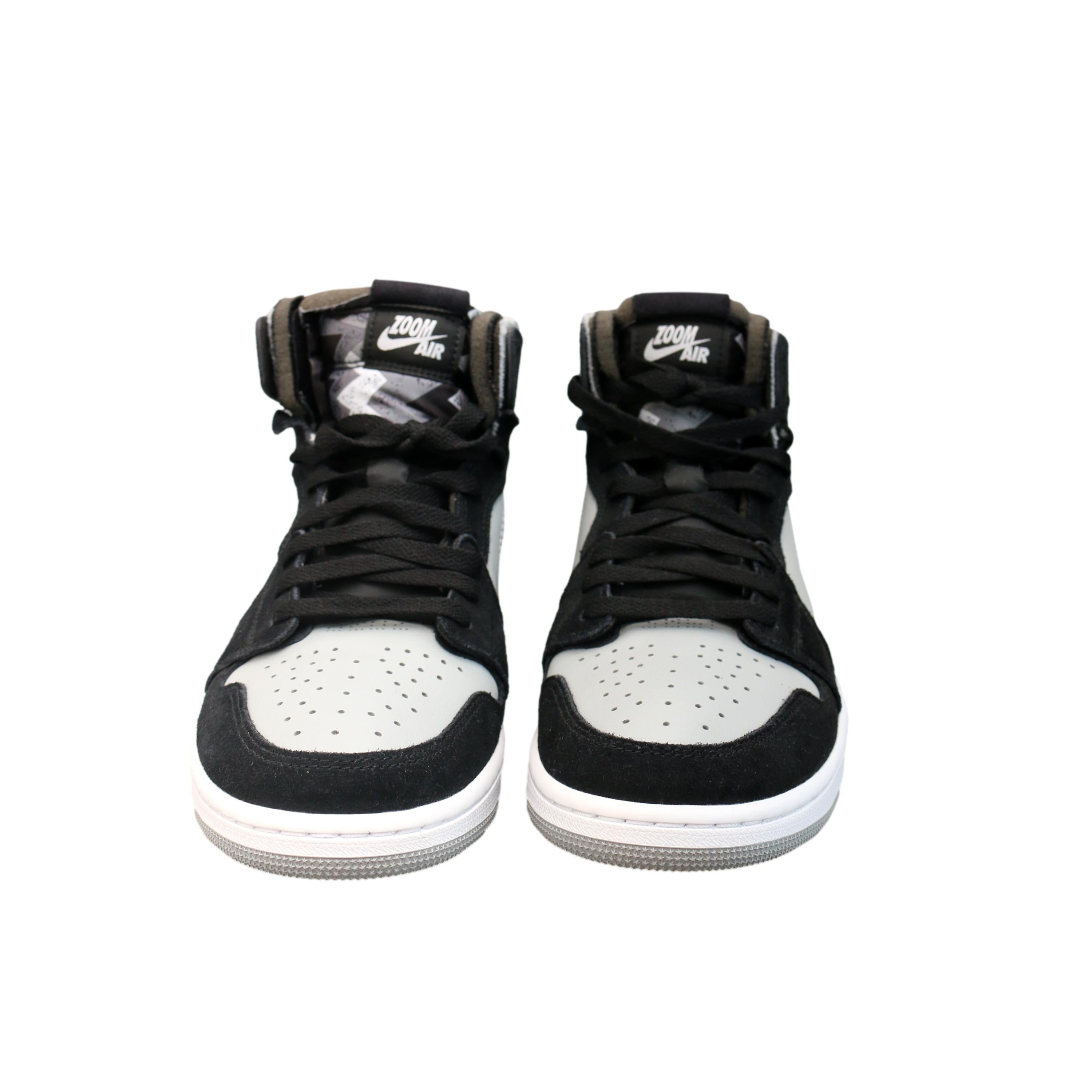 Tênis Nike Air Jordan 1 High Zoom Comfort Cano Alto Preto e Cinza - Tamanho 9.5 US
