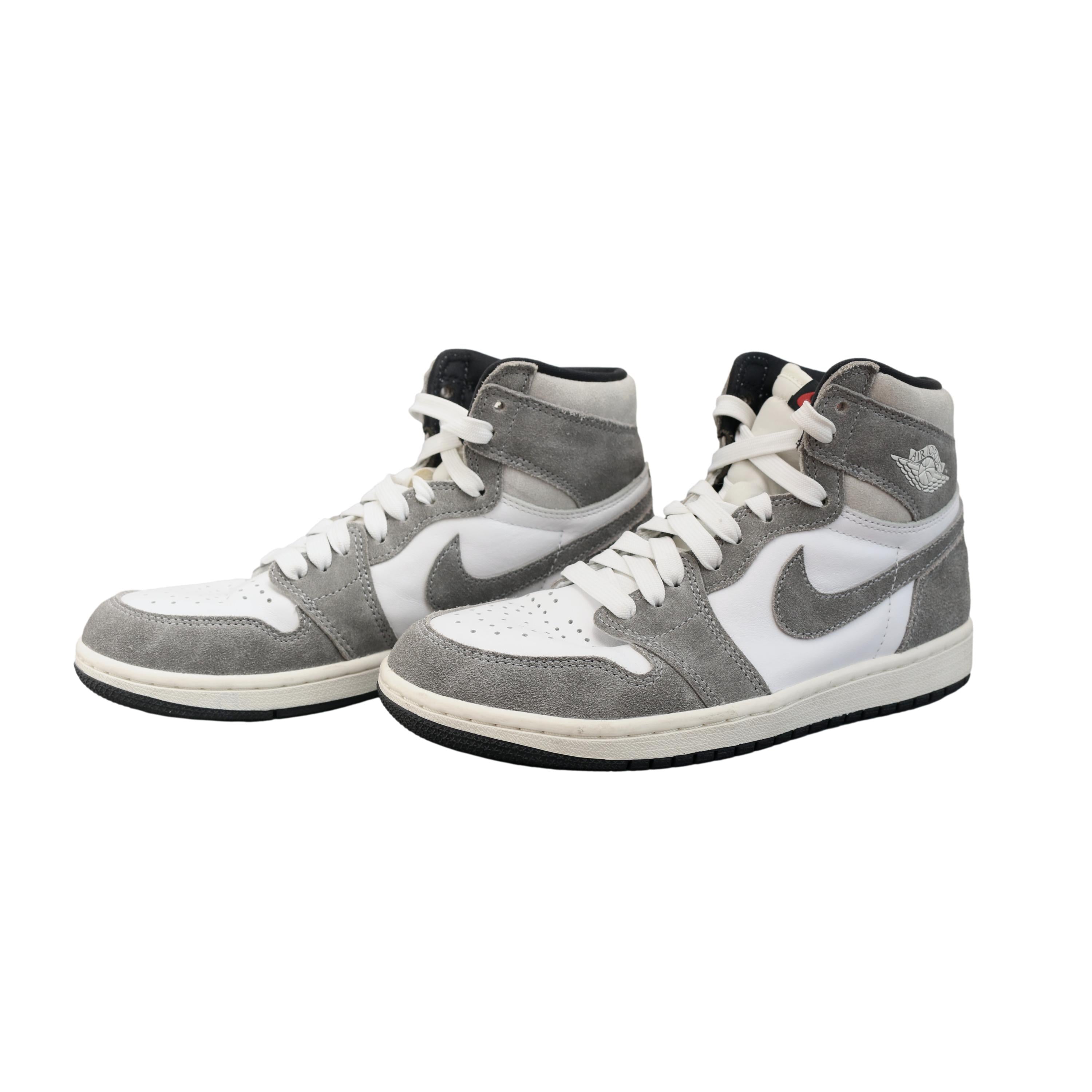Tênis Infantil Nike Air Jordan 1 Retro High OG Cinza e Branco - Tamanho 7 US
