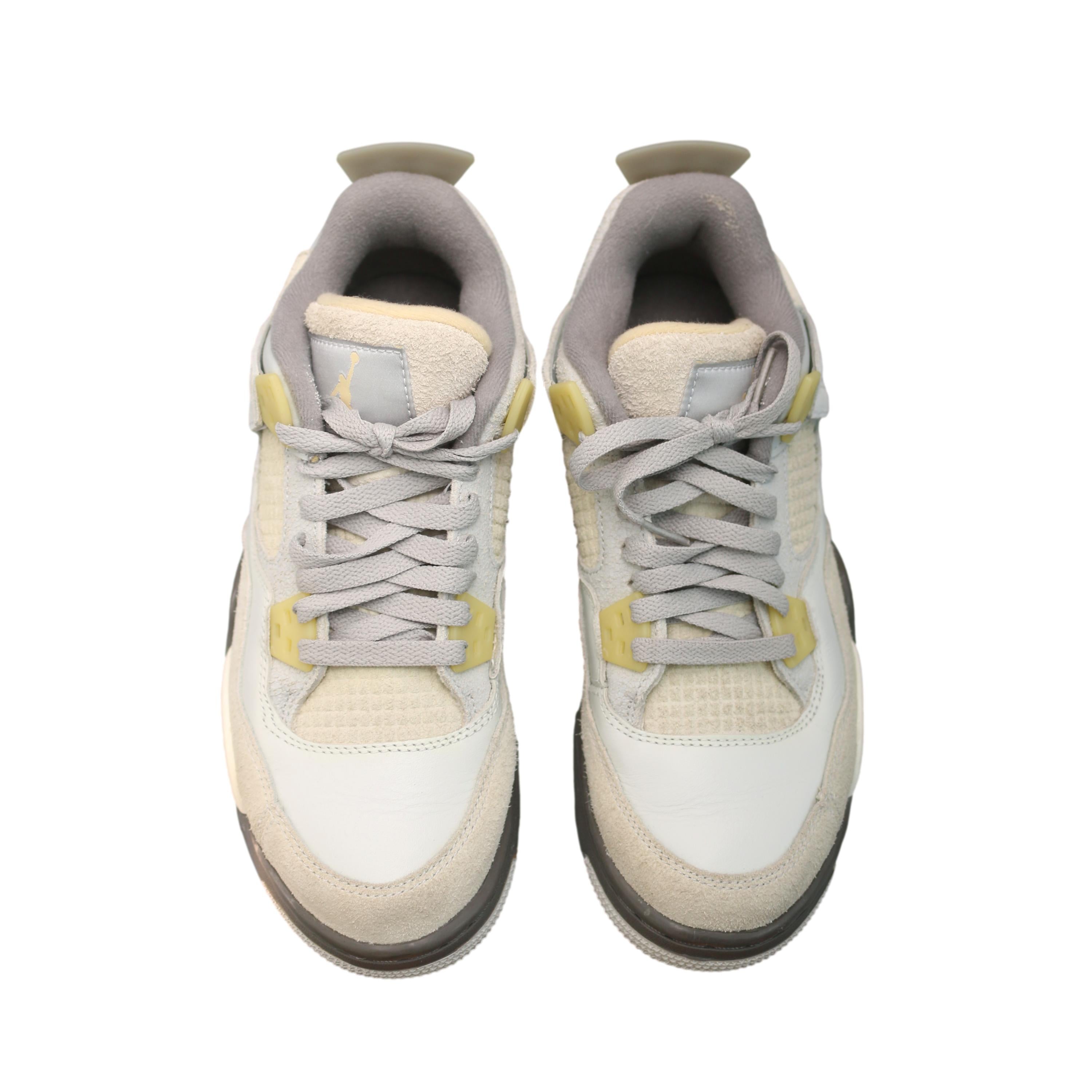 Tênis Infantil Nike Air Jordan 4 Retro Craft Photon Off-White e Cinza - Tamanho 6.5 US