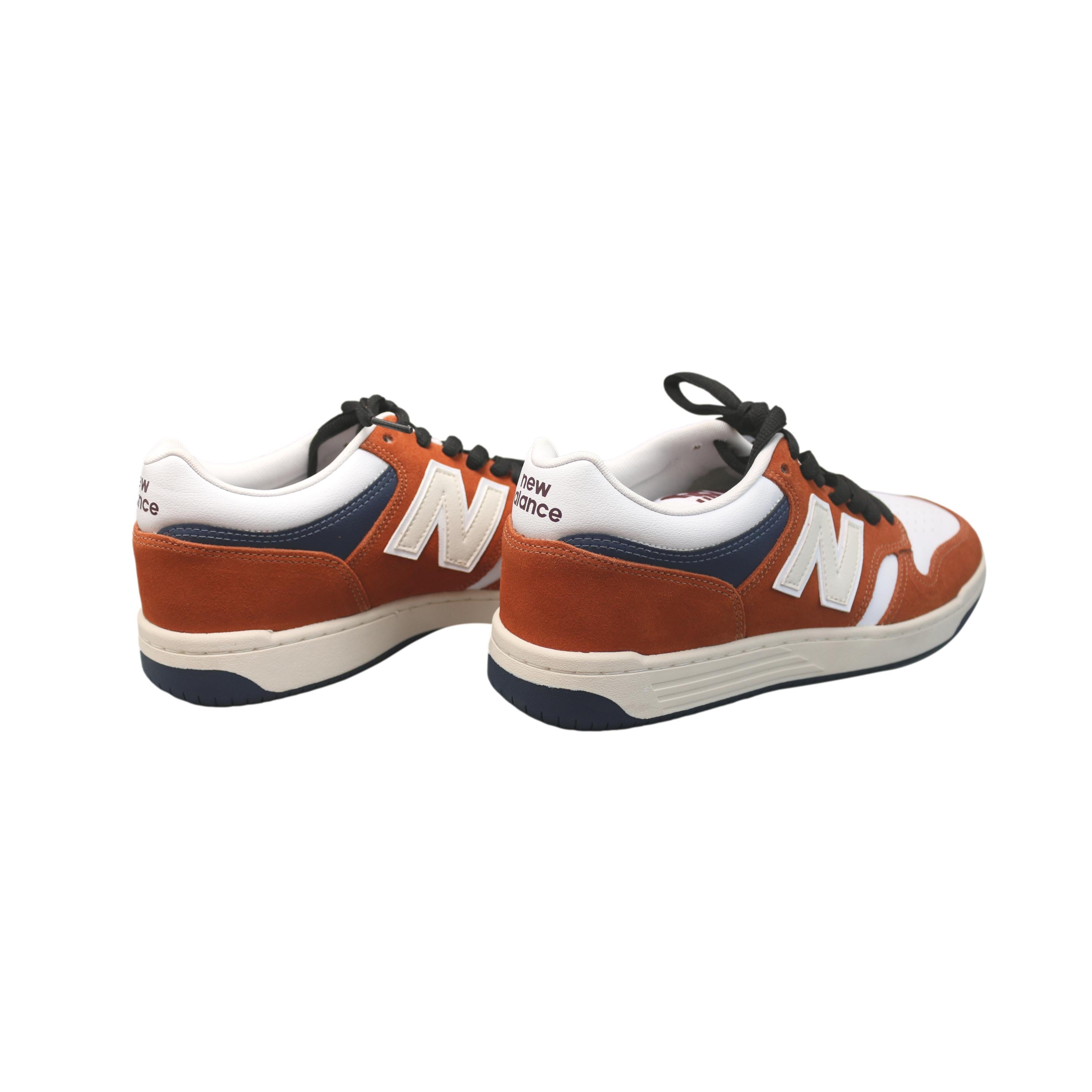 Tênis New Balance 480 Laranja Terracota e Azul - Tamanho 41 Brasil