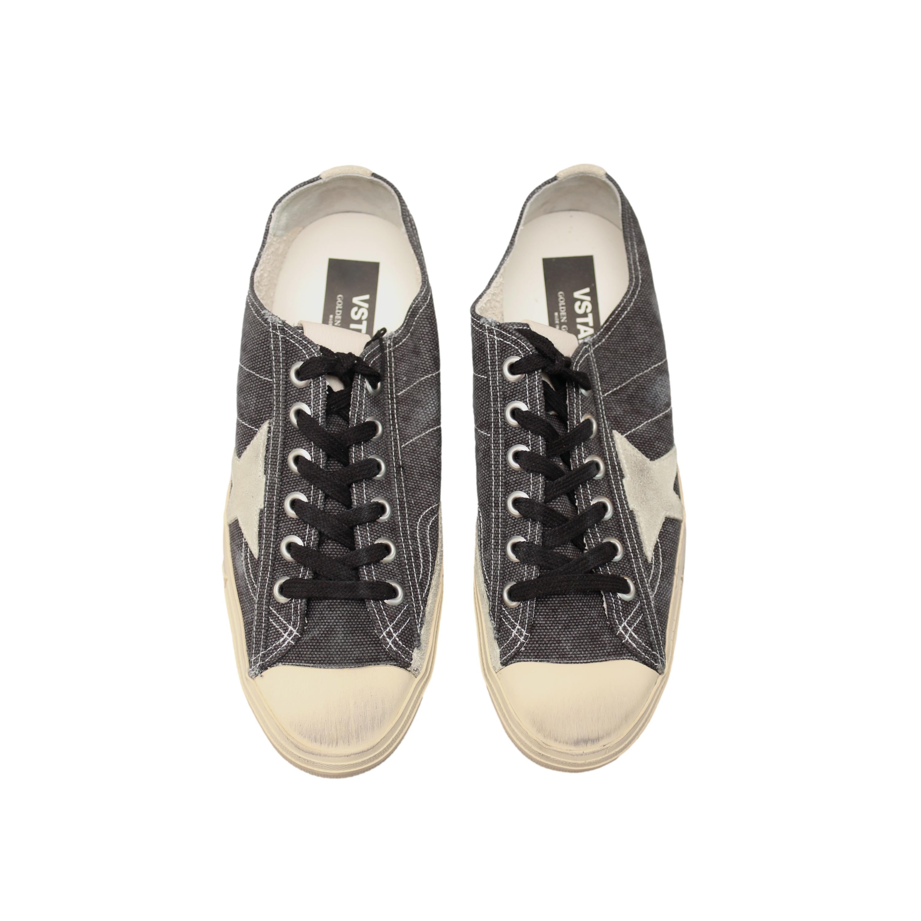 Tênis Masculino Golden Goose V-Star Canvas Cinza Grafite - Tamanho 42 Brasil