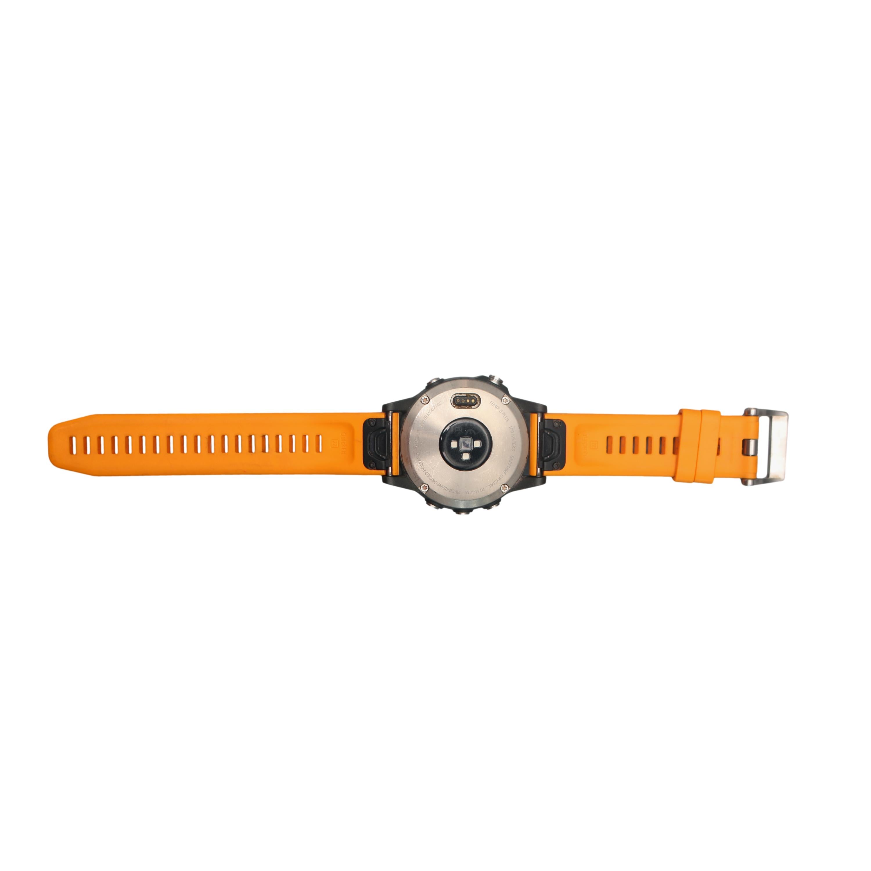 Relógio Unissex Ciclismo Garmin Fenix 5 Plus	Preto e Laranja -  Tamanho Único