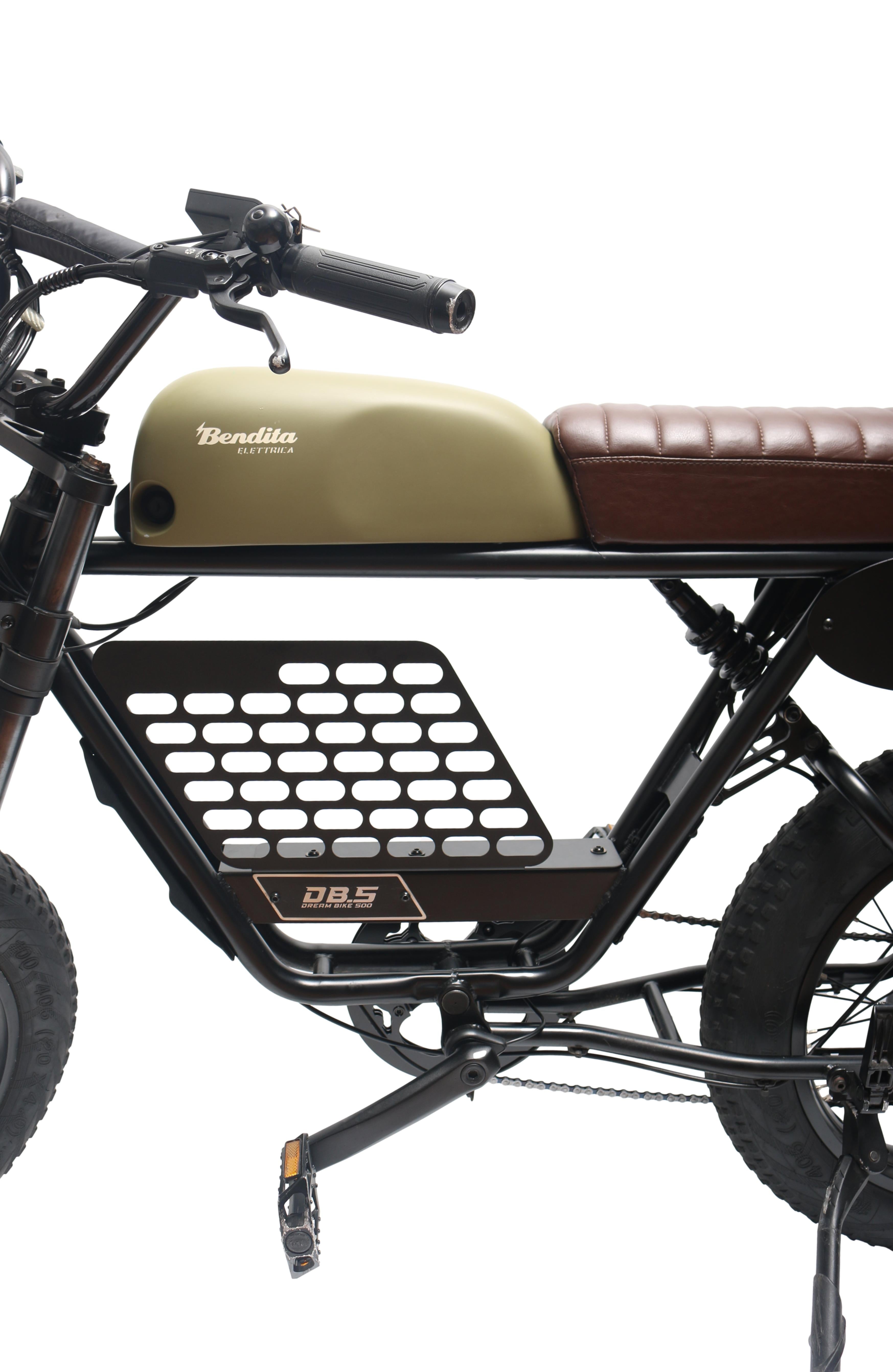 Bike Elétrica Bendita Elettrica DB5 Preta, Verde e Marrom