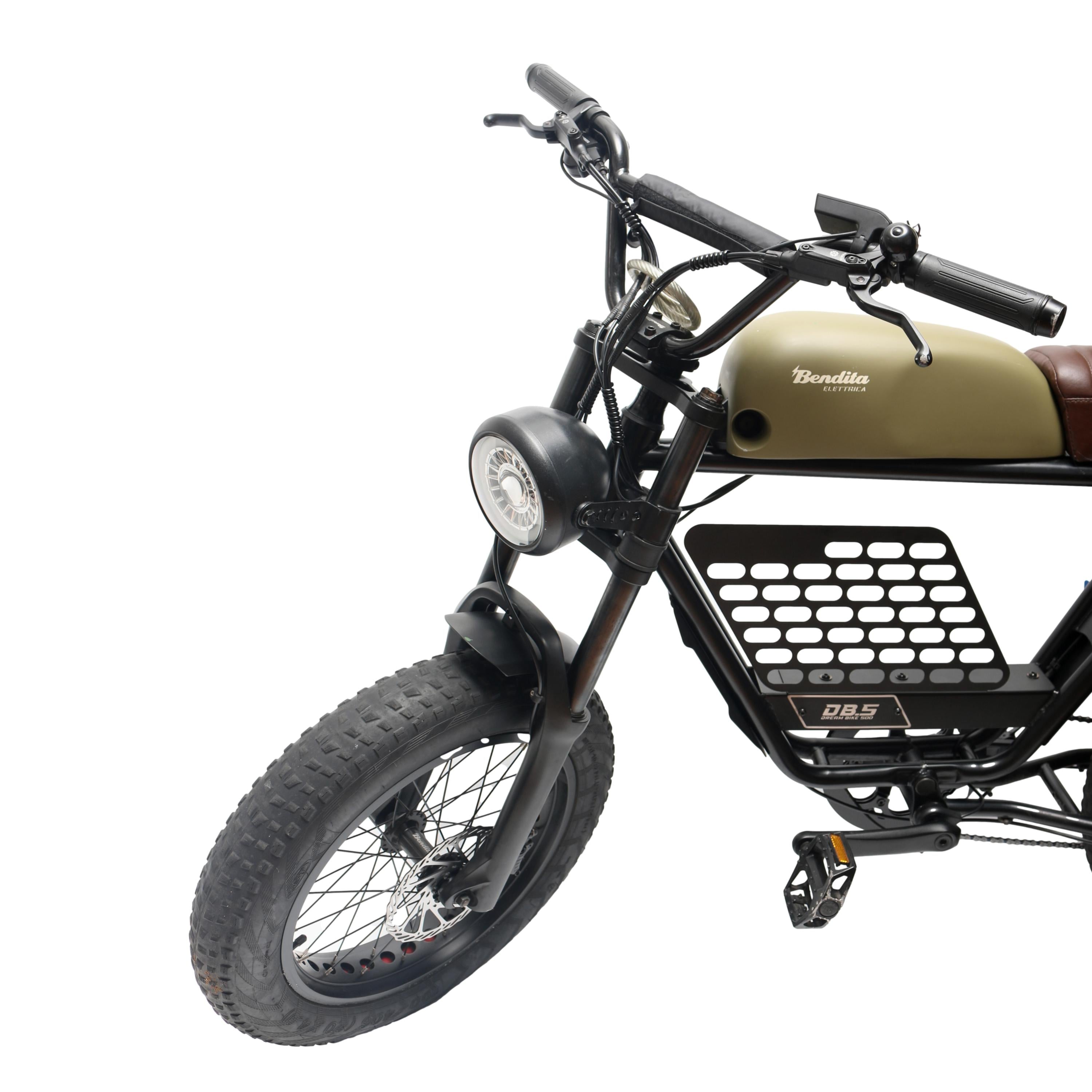 Bike Elétrica Bendita Elettrica DB5 Preta, Verde e Marrom
