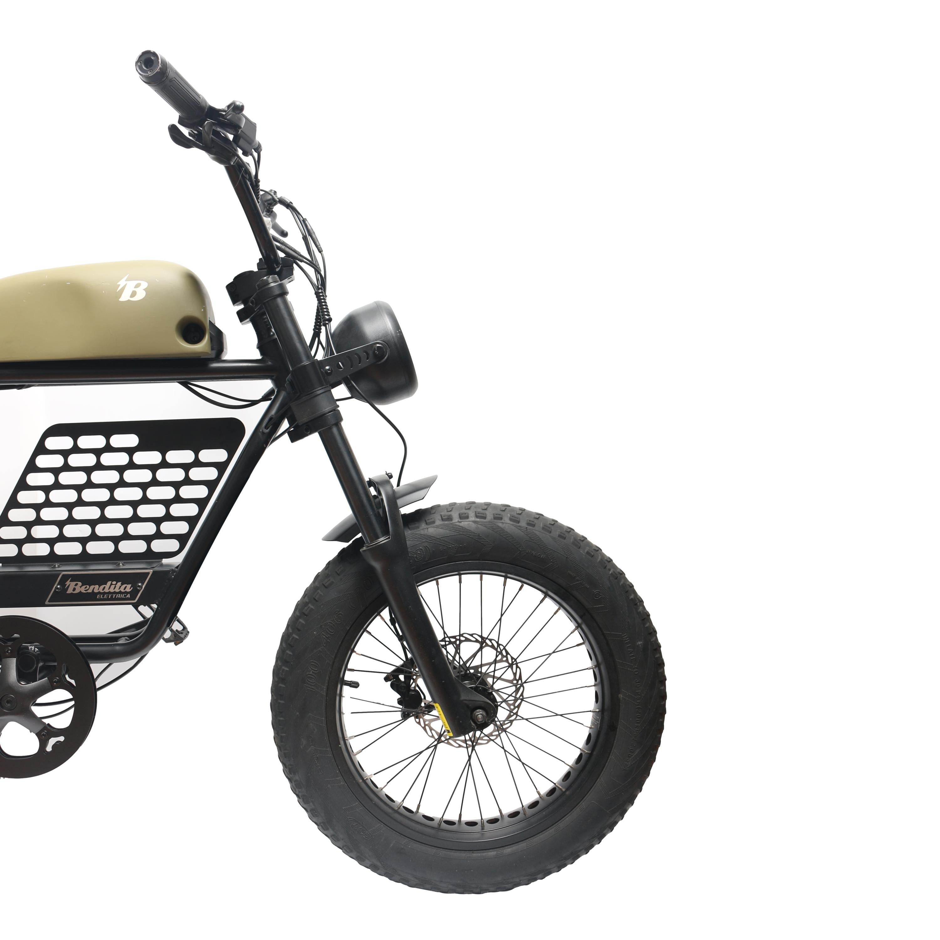 Bike Elétrica Bendita Elettrica DB5 Preta, Verde e Marrom