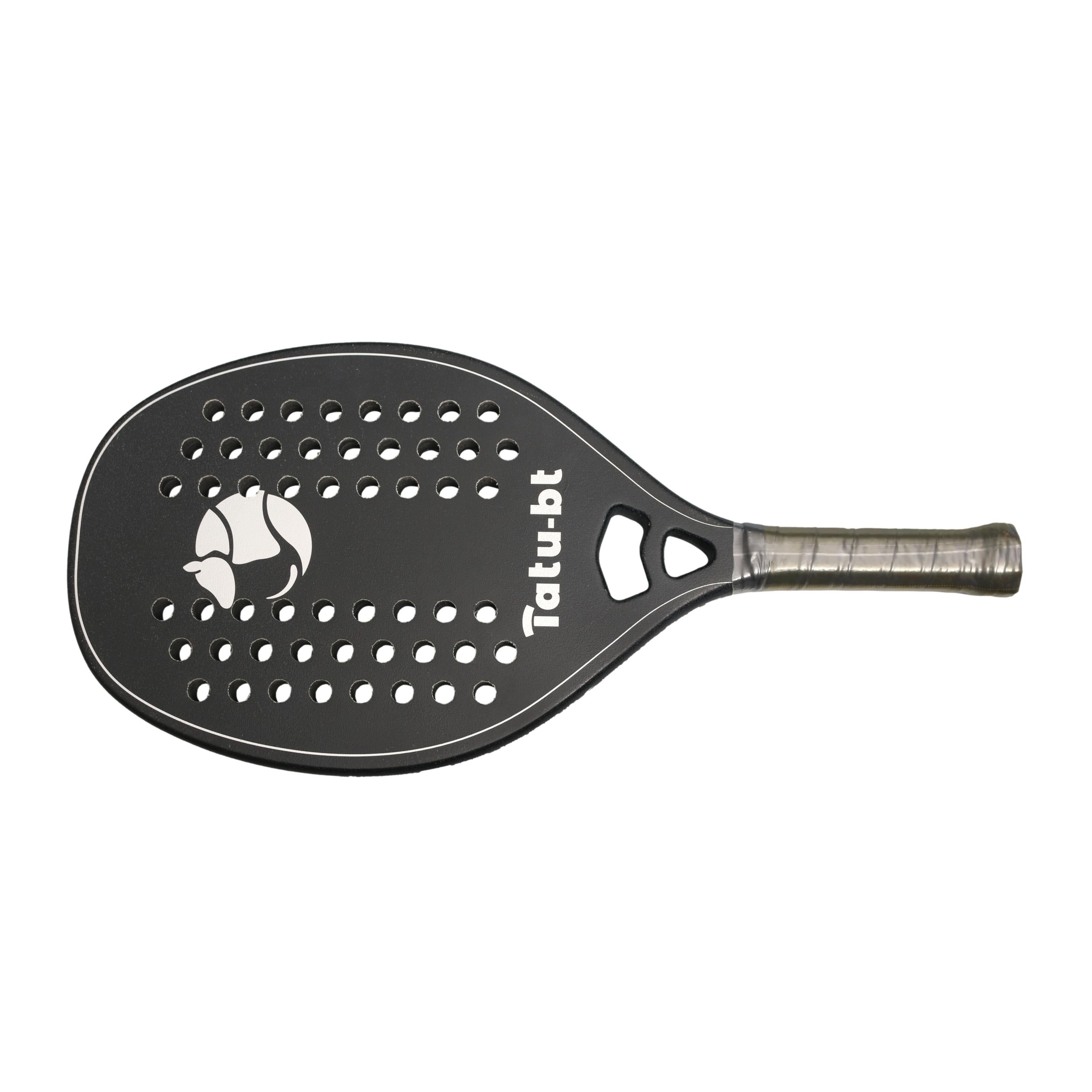 Raquete Beach Tennis Tatu-bt Kevlar All Black Limited Edition Com Capa - Tamanho 500mm X 22mm