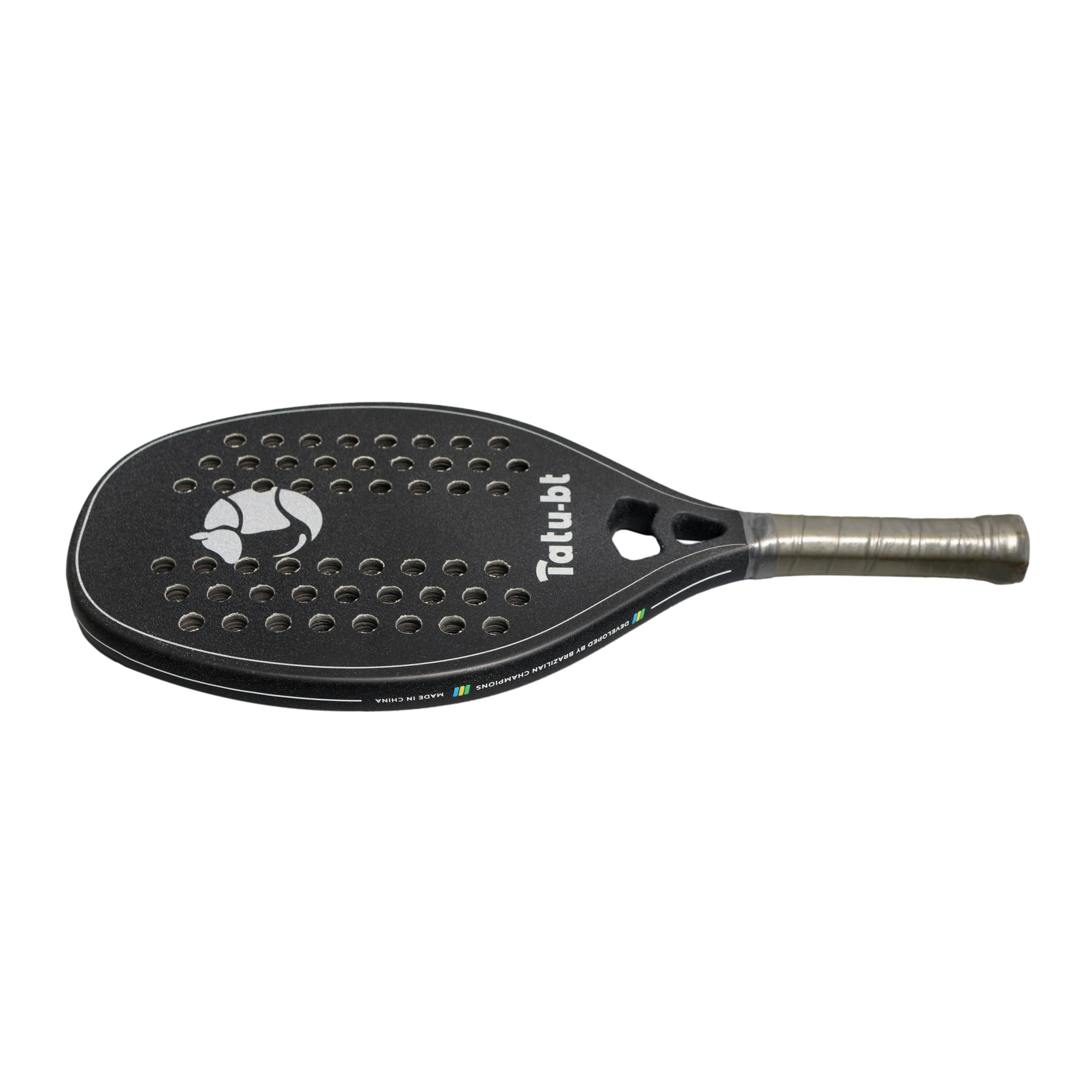 Raquete Beach Tennis Tatu-bt Kevlar All Black Limited Edition Com Capa - Tamanho 500mm X 22mm
