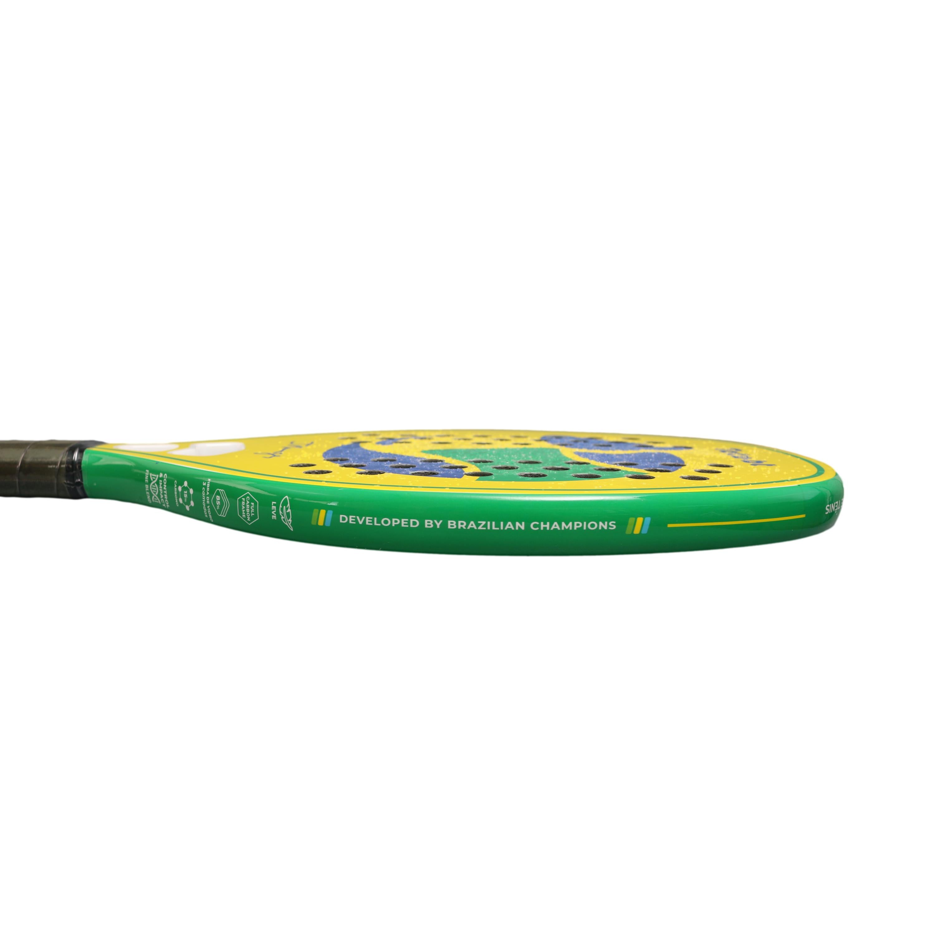 Raquete Unissex Beach Tennis Tatu Fibra João Menezes Brasil Com Capa - Tamanho 500mm X 22mm