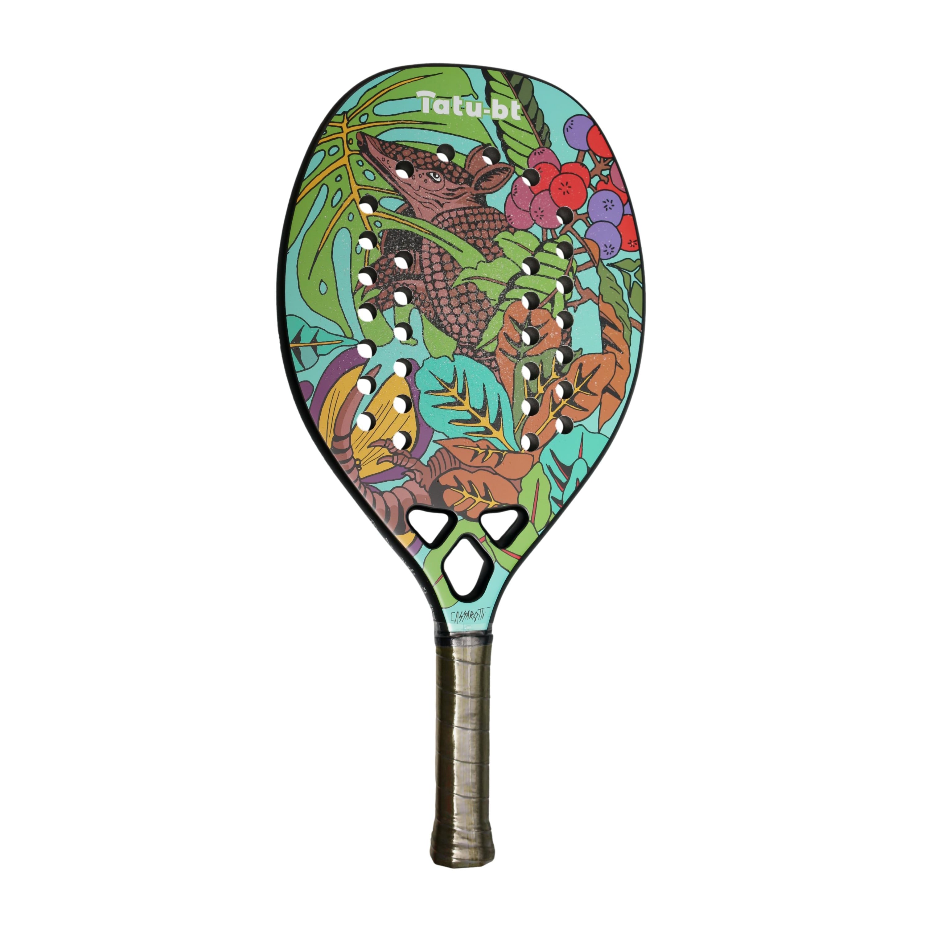 Raquete Unissex Beach Tennis Tatu Arte Com Capa - Tamanho 500mm X 22mm