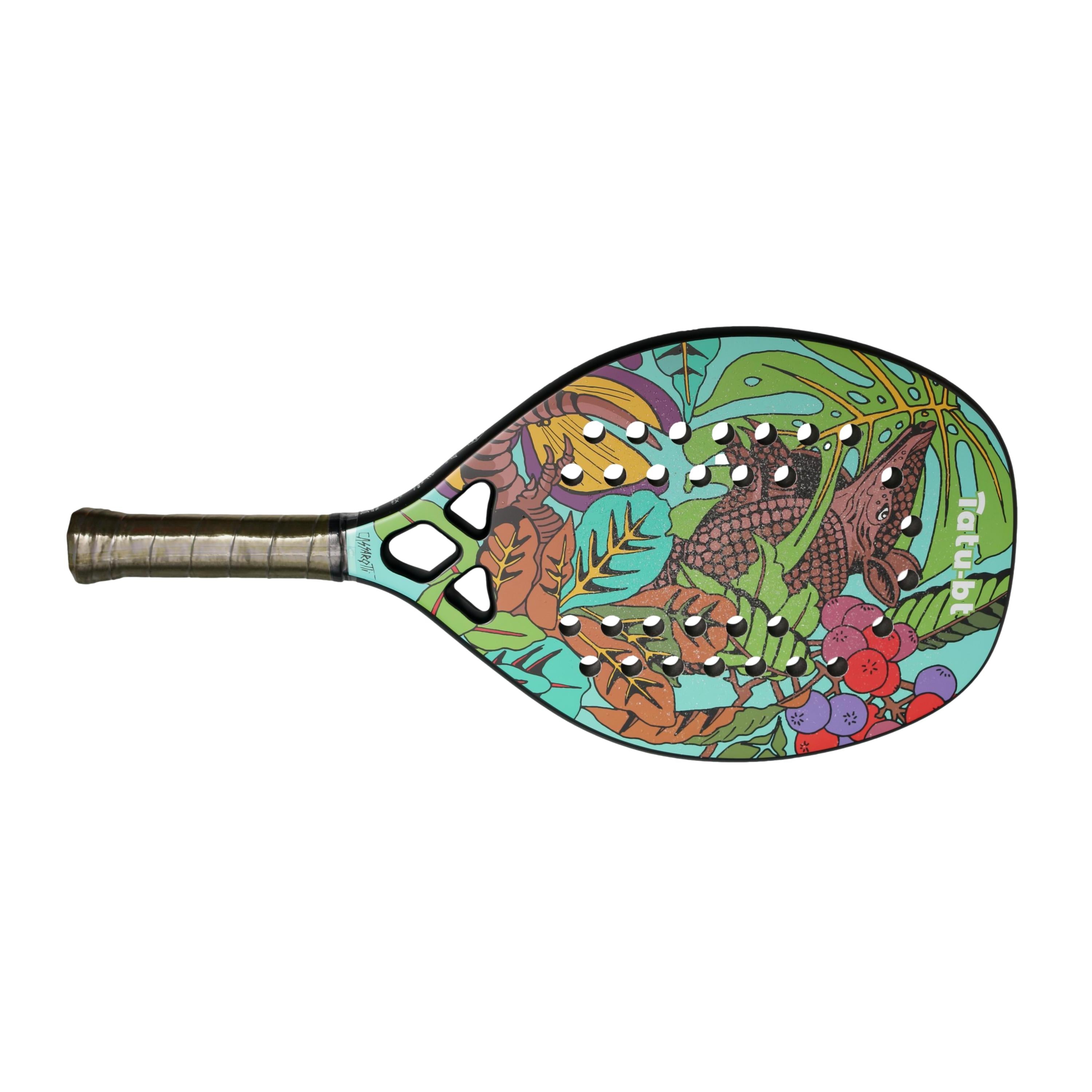 Raquete Beach Tennis Tatu-bt Arte Fibra Com Capa - Tamanho 500mm X 22mm