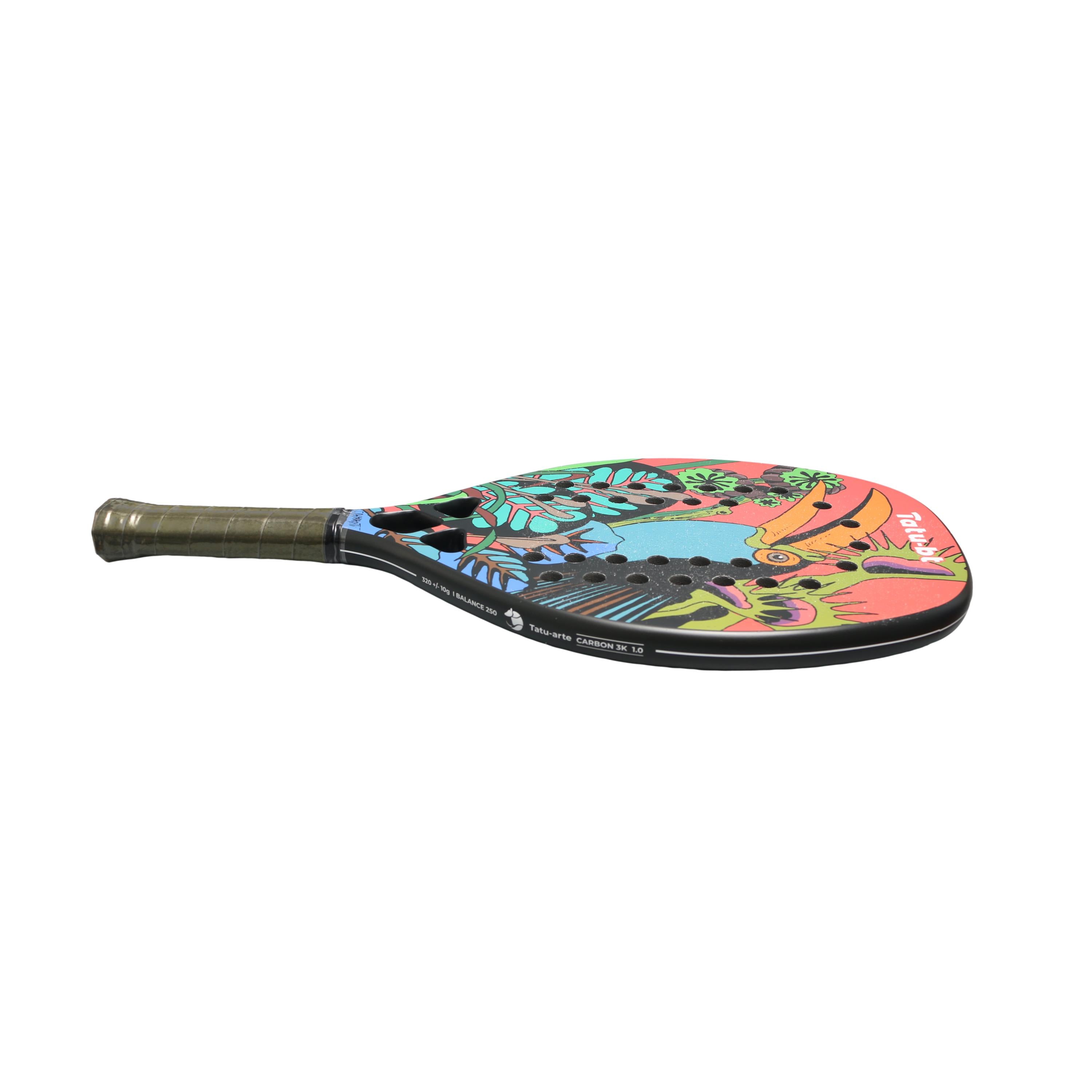 Raquete Beach Tennis Tatu-bt Arte Tucano 3K Com Capa - Tamanho 500mm X 22mm