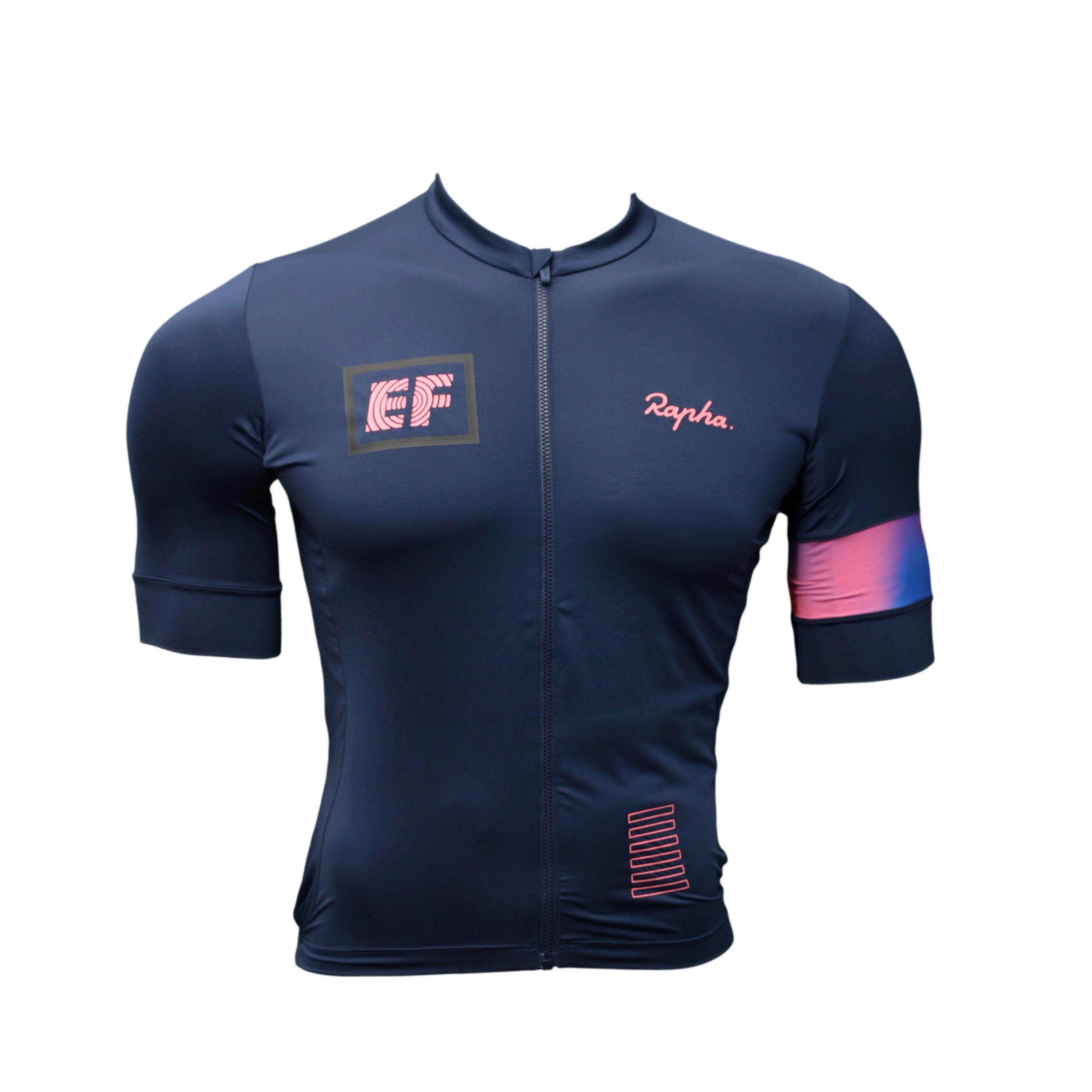 Jersey Masculino Ciclismo Rapha EF Pro Team Training Azul Marinho e Rosa - Tamanho M