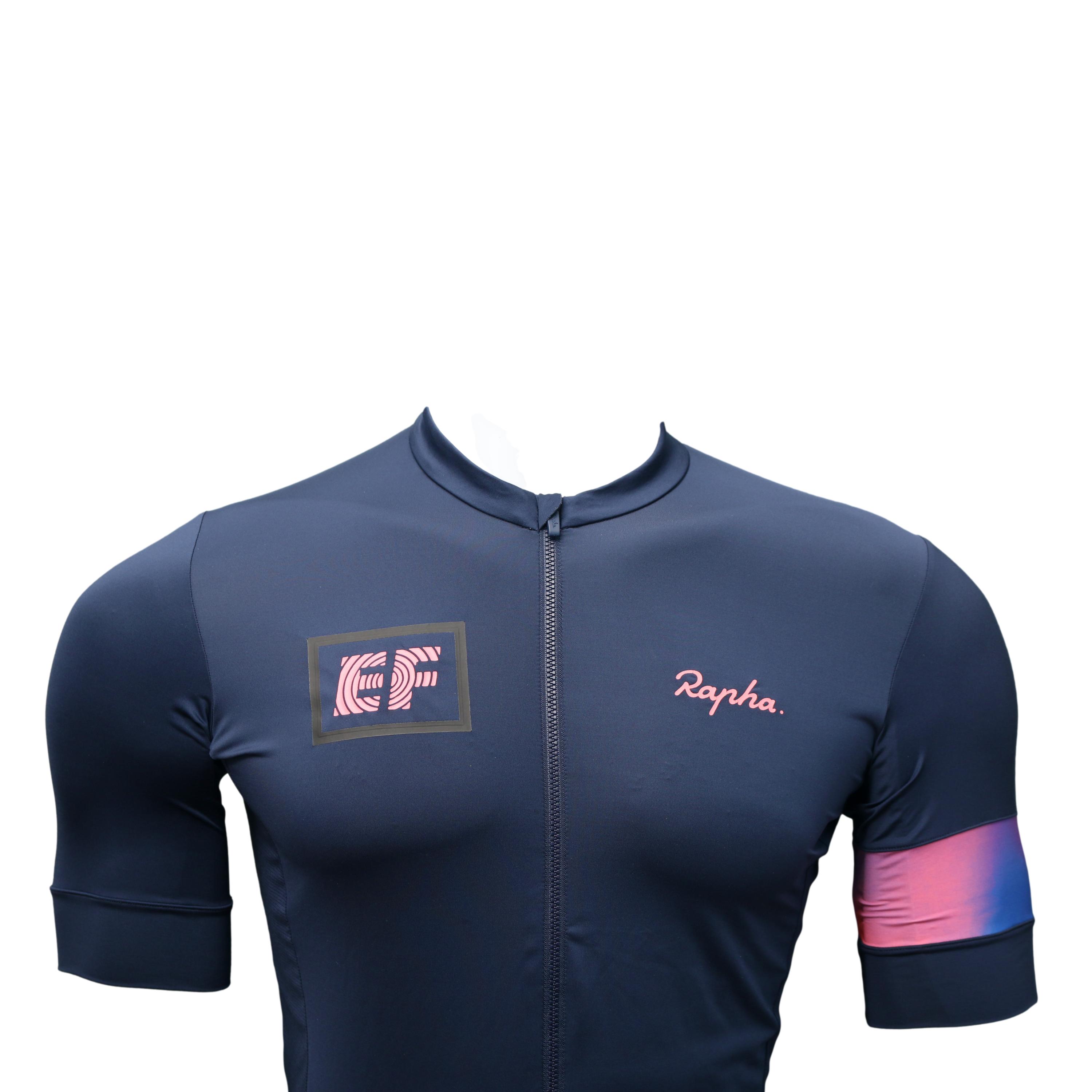 Jersey Masculino Ciclismo Rapha EF Pro Team Training Azul Marinho e Rosa - Tamanho M