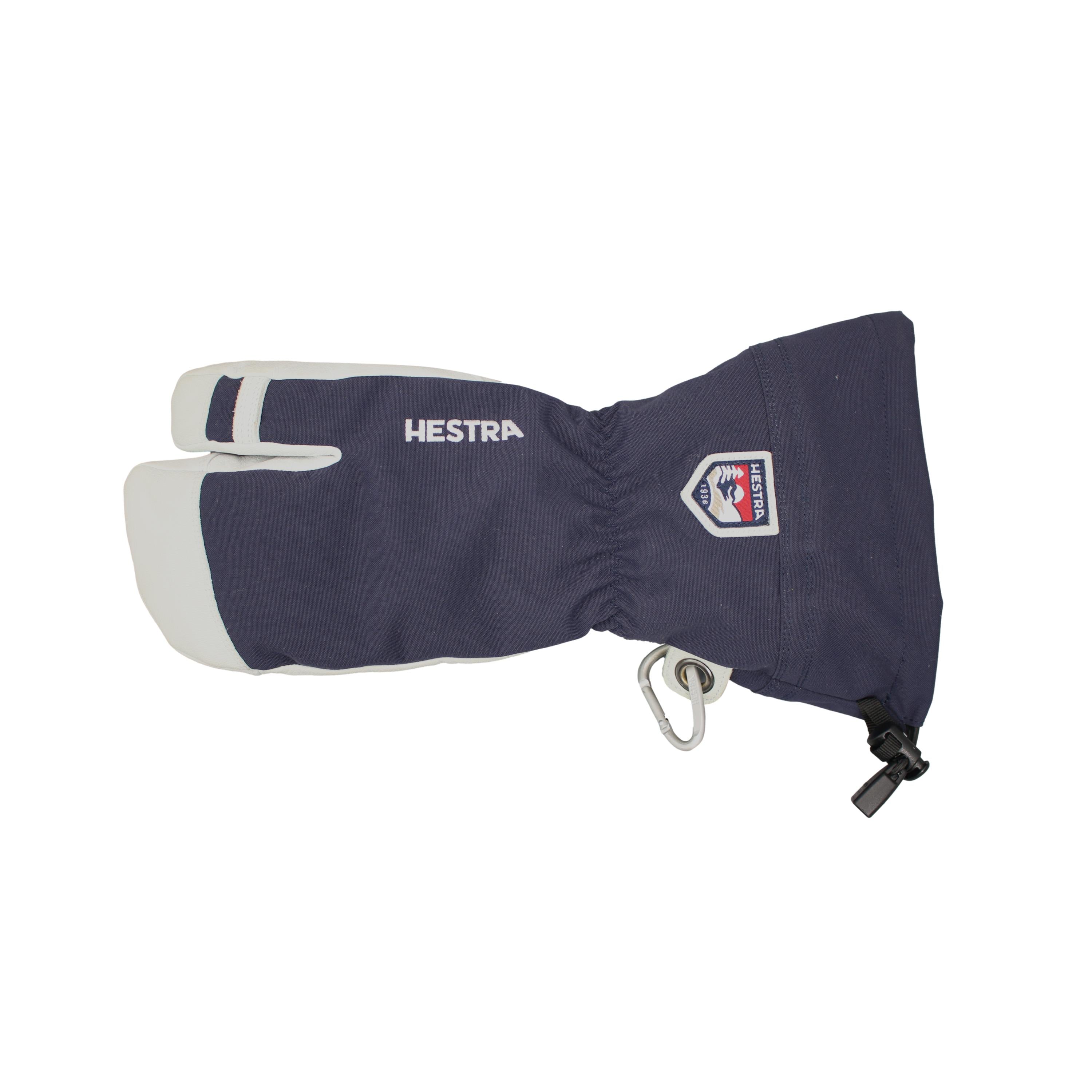 Luva Masculina Ski/Snowboard Hestra Heli Army Azul Acompanha Balm Original Leather - Tamanho 9