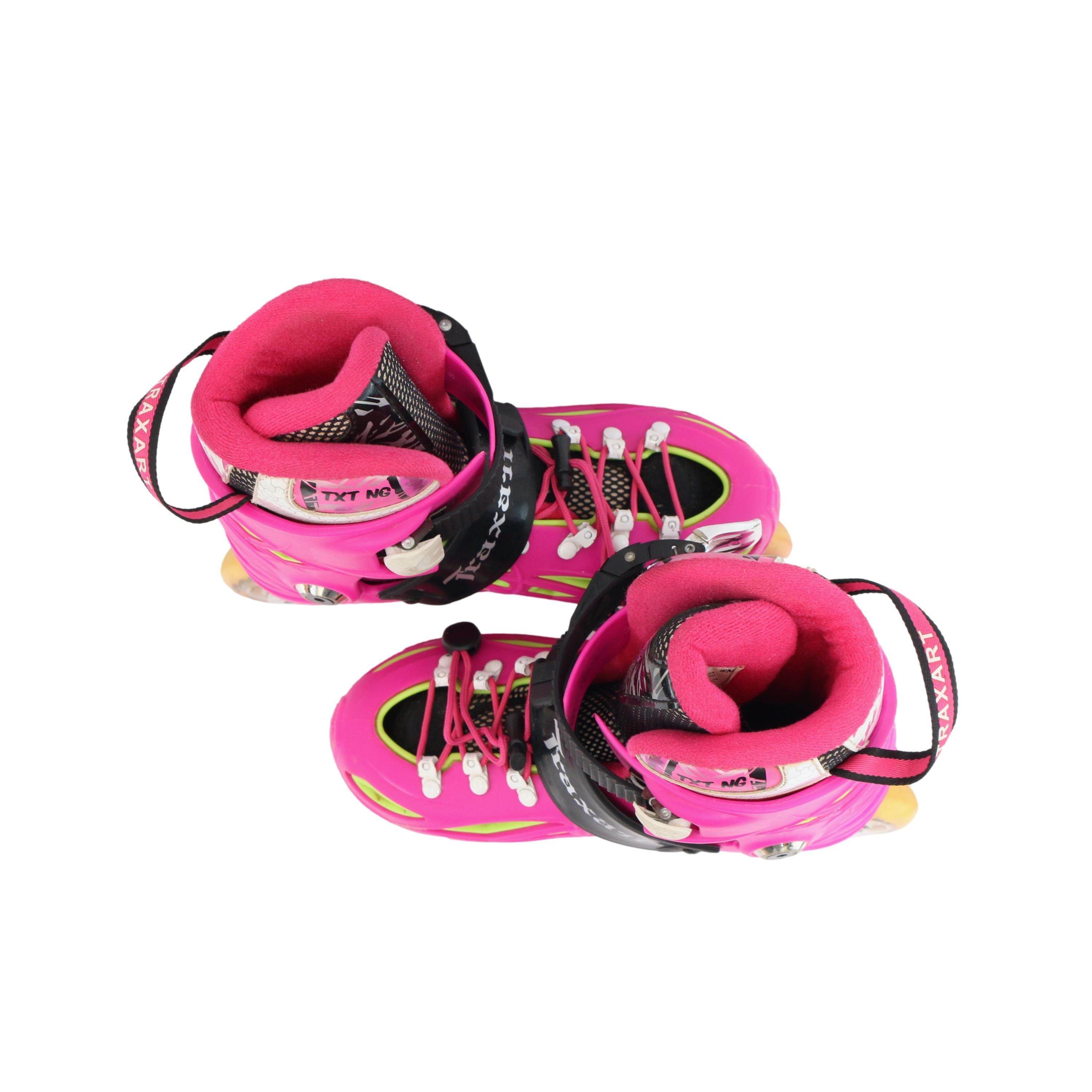 Patins Feminino Traxart New Generation Rosa - Tamanho P + Kit Proteção