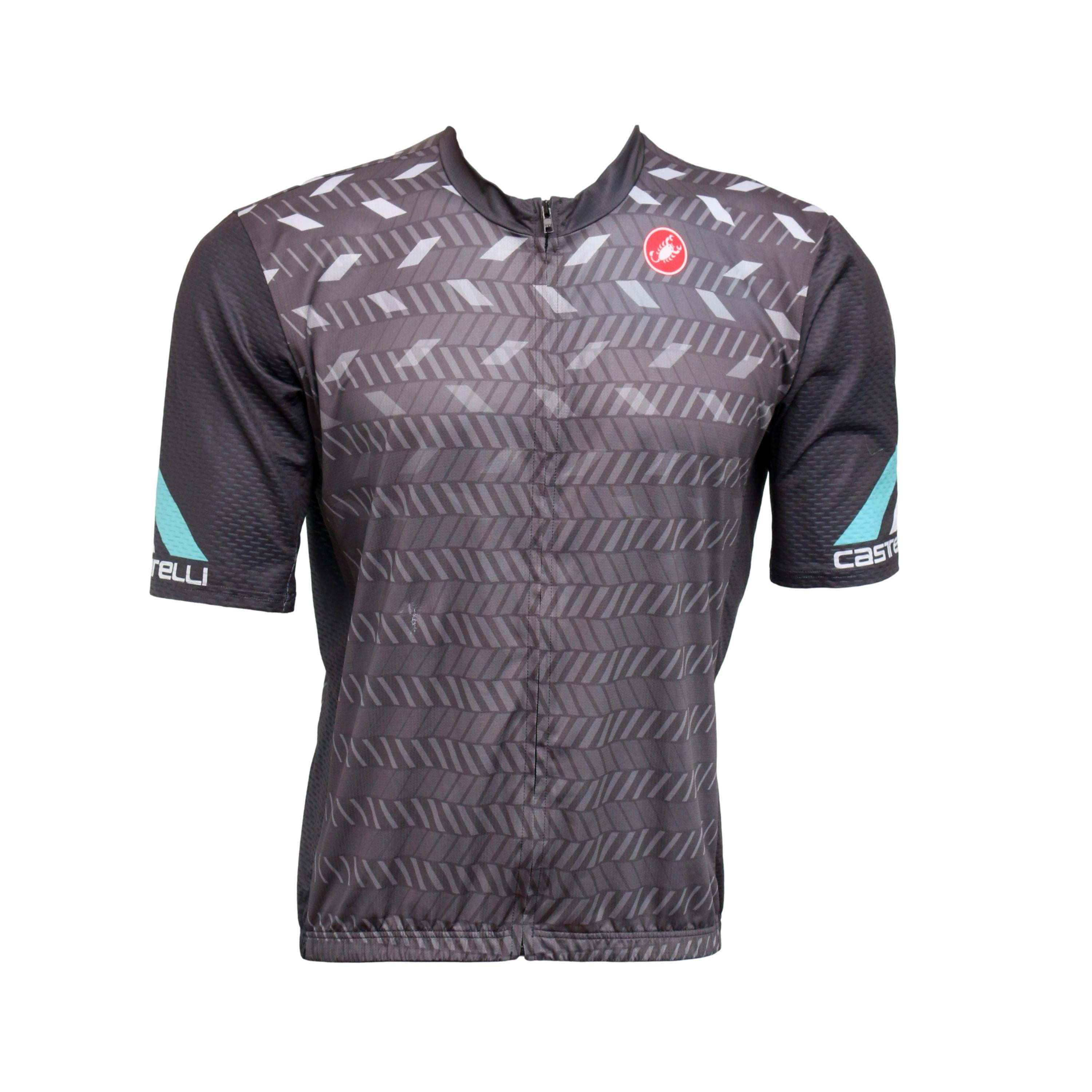 Jersey Masculina Ciclismo Castelli Cinza com barras - Tamanho 3XL