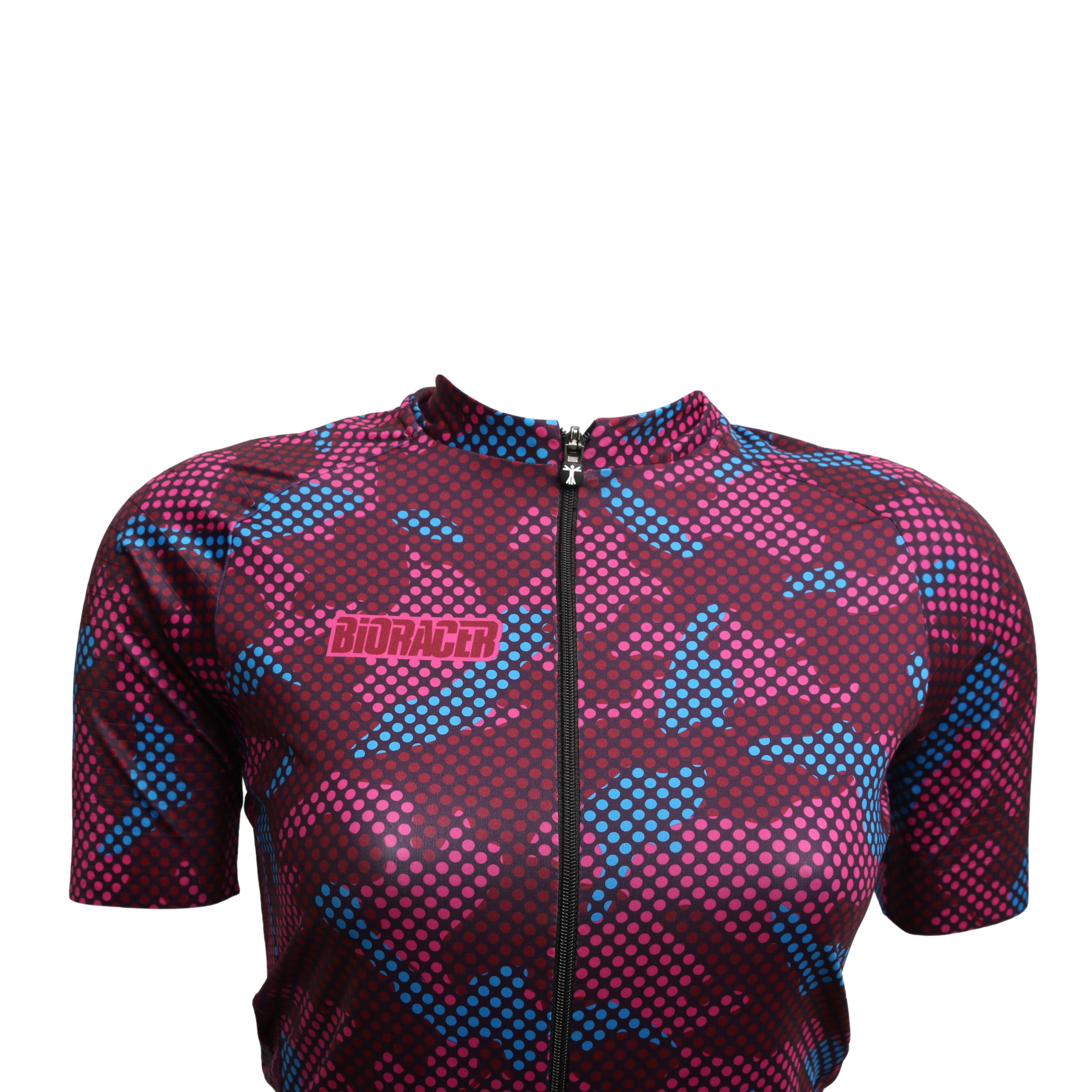 Jersey Feminina Bioracer Epic Rosa Poá Com Manguito - Tamanho M