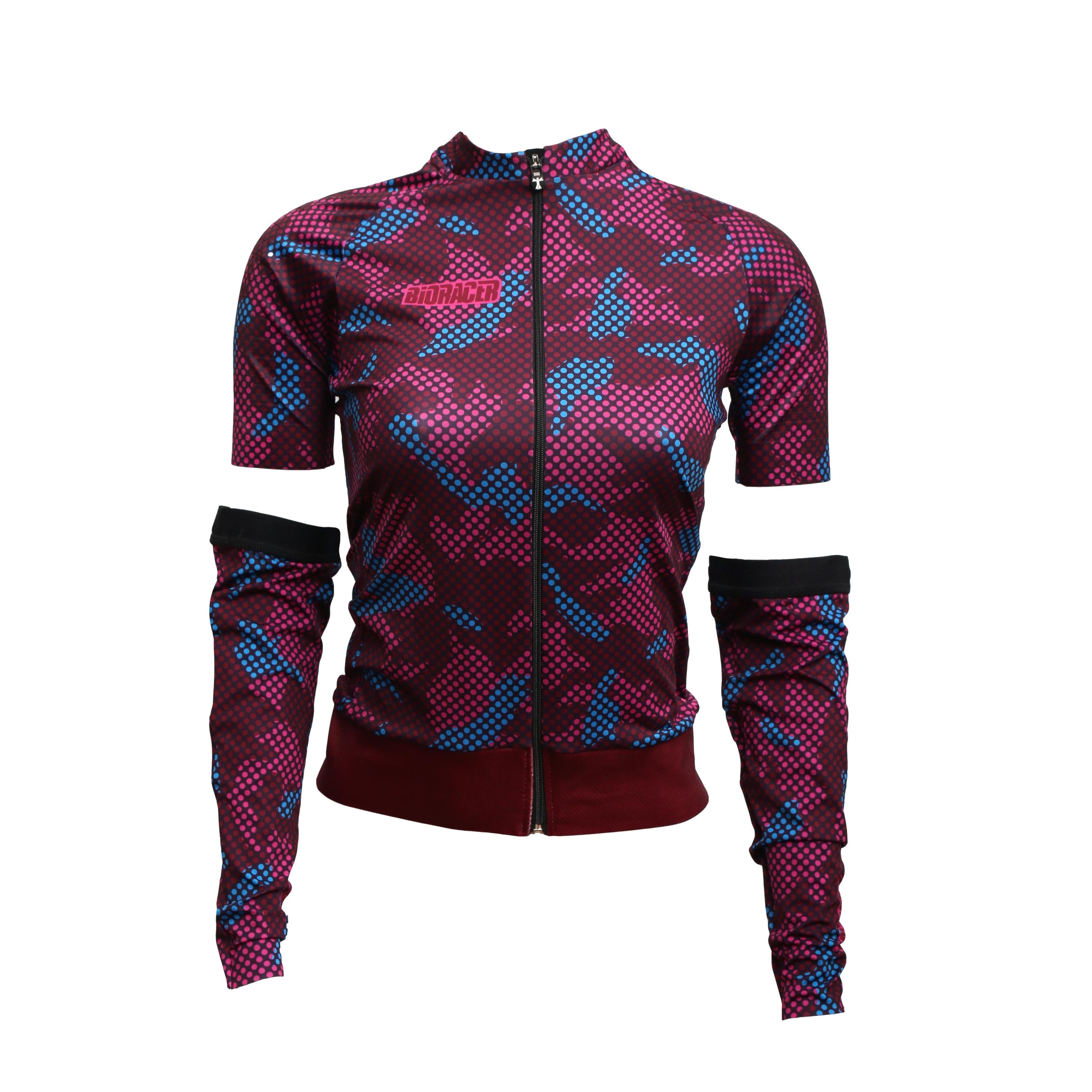 Jersey Feminina Bioracer Epic Rosa Poá Com Manguito - Tamanho M