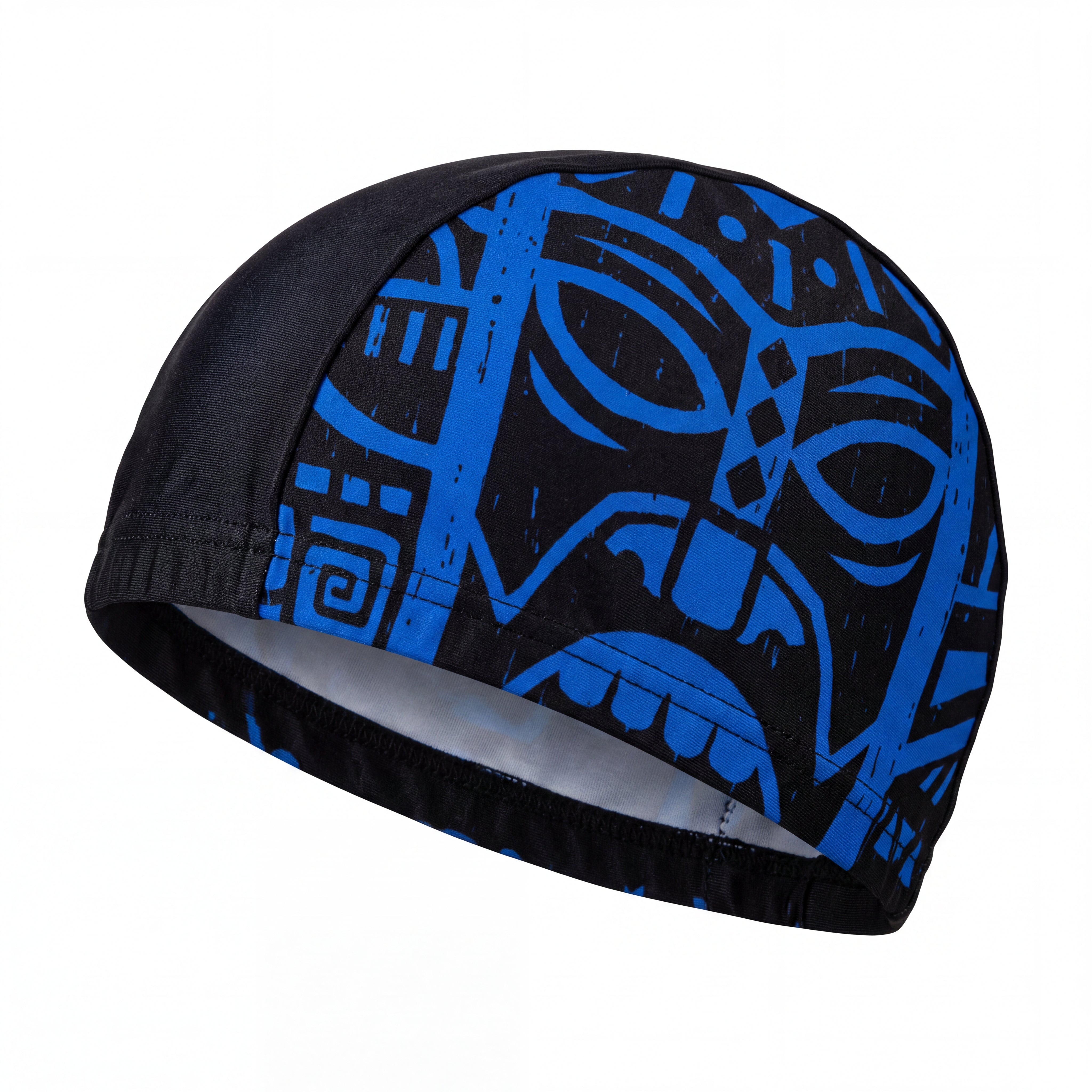 Touca Infantil Natação Nabaiji Decathlon Mesh Print Preto e Azul - Tamanho S