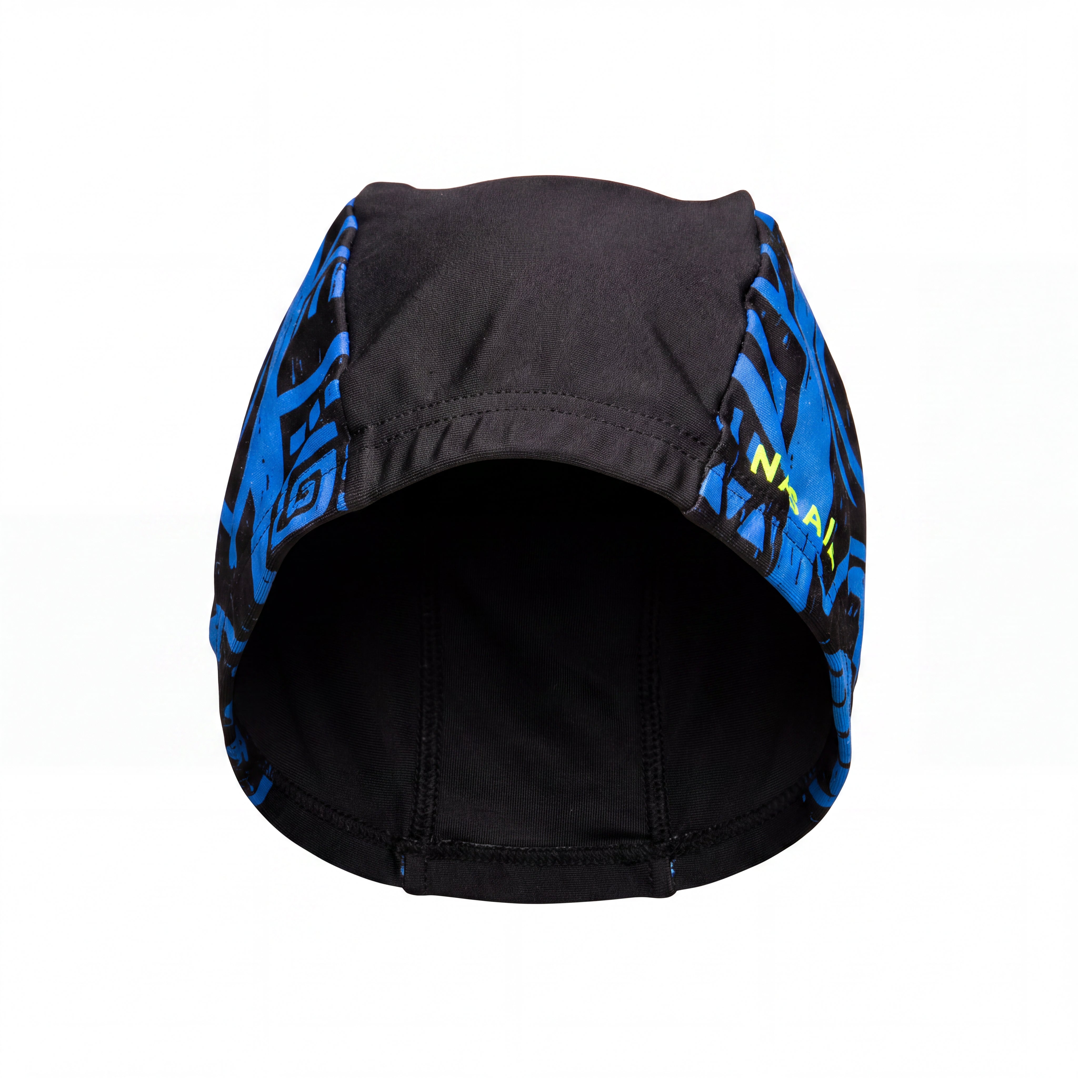 Touca Infantil Natação Nabaiji Decathlon Mesh Print Preto e Azul - Tamanho S