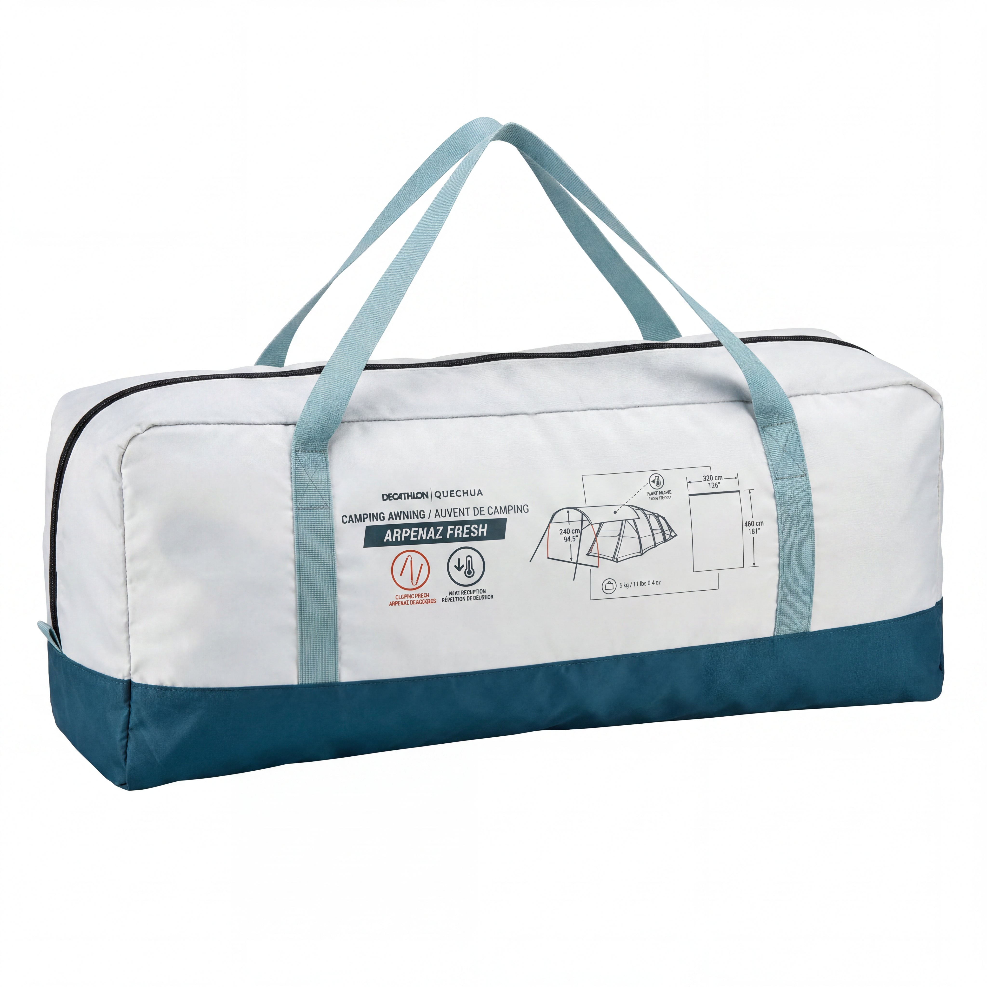Toldo de Camping Quechua Decathlon Arpenaz Fresh Verde e Branco
