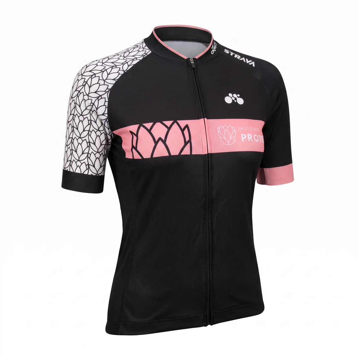 Jersey Feminina Mynd Instituto Protea Preto / Rosa / Branco - Tamanho M