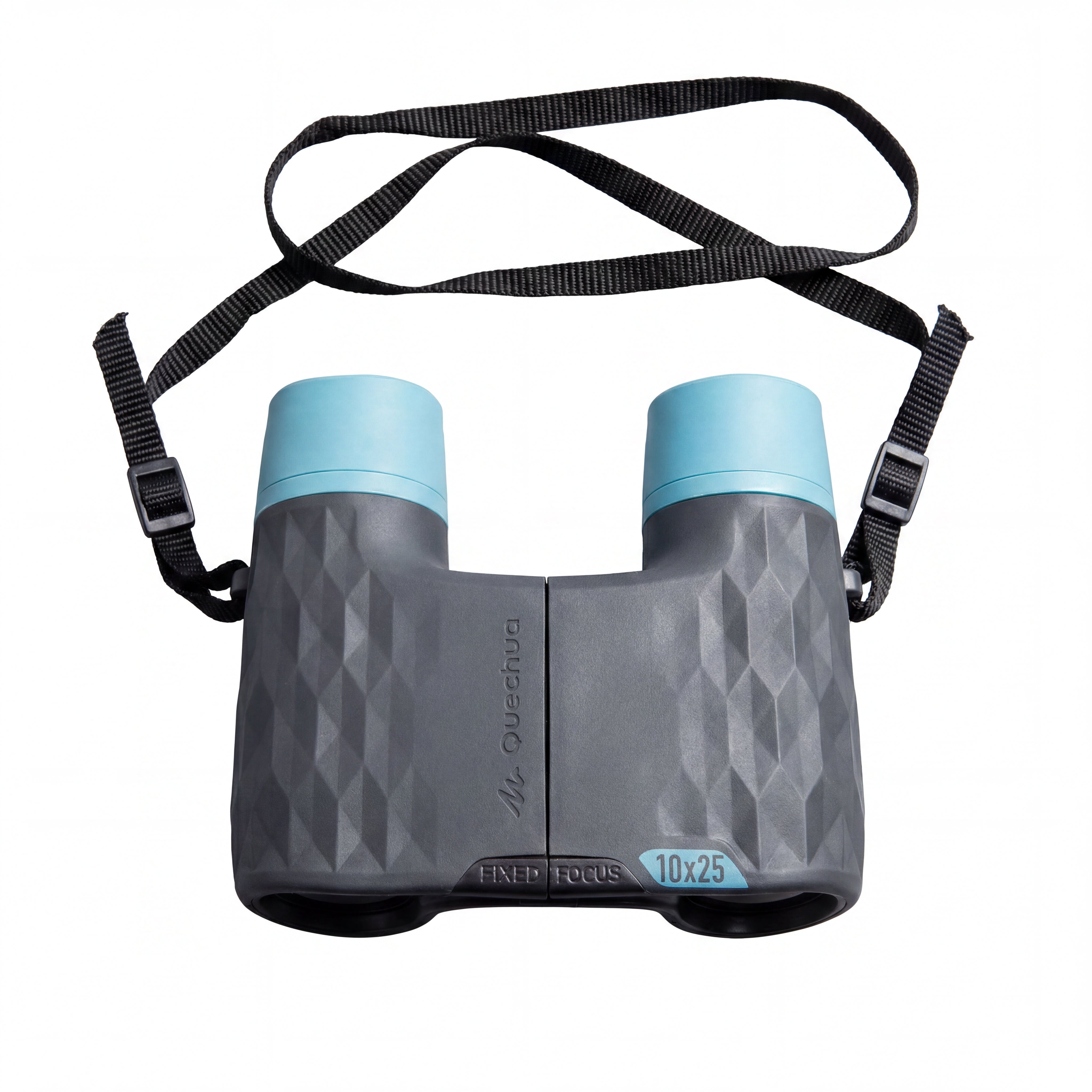 Binóculo Unissex Trekking Quechua 10x25 Preto e azul Estojo