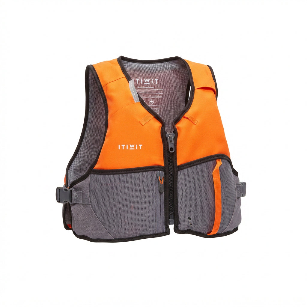 Colete Flutuabilidade Itwit Decathlon Wairgo Hydra 50N Laranja e Cinza - Tamanho M