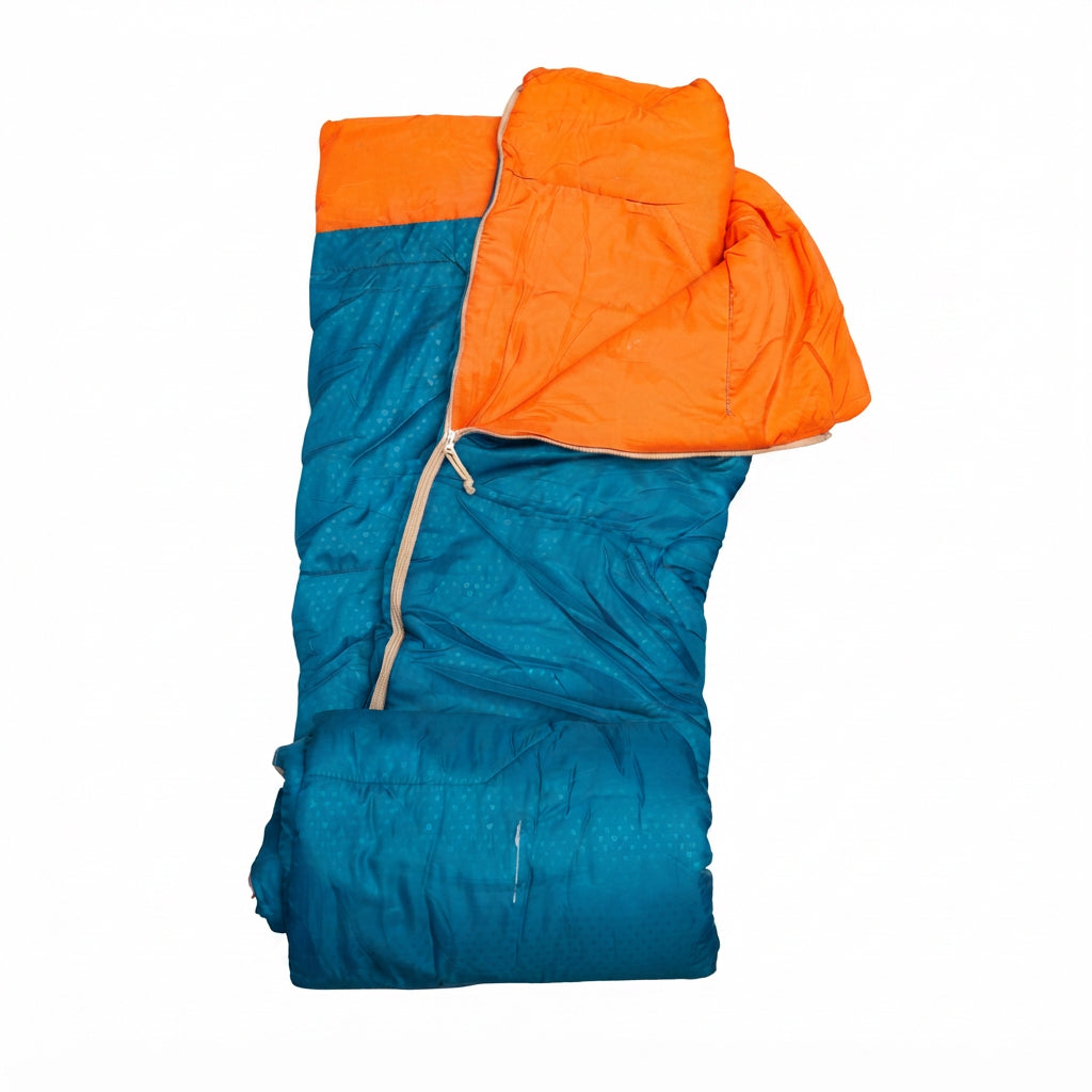 Saco De Dormir Auto Insuflável Trekking Quechua Decathlon Arpenaz 15 Laranja e Azul - foto 5