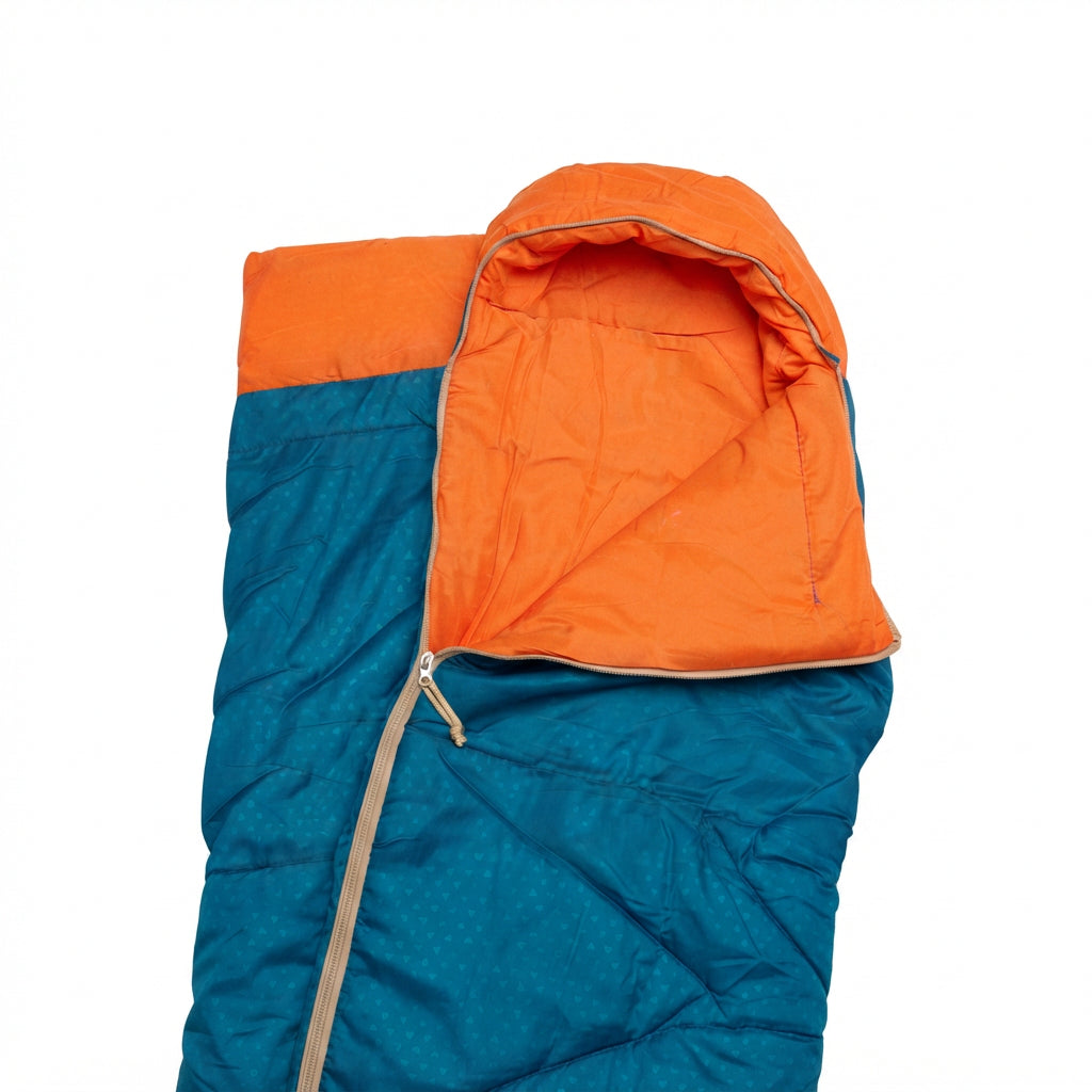 Saco De Dormir Auto Insuflável Trekking Quechua Decathlon Arpenaz 15 Laranja e Azul - foto 6