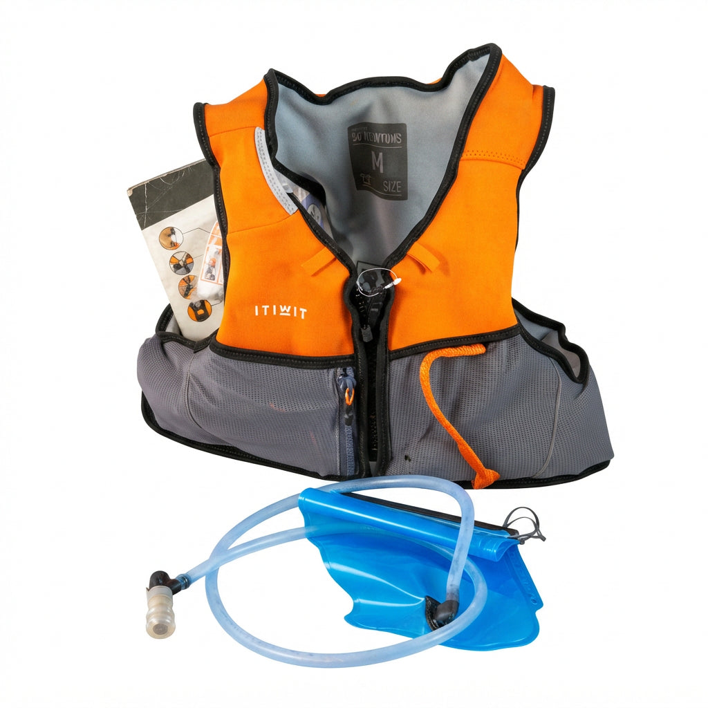 Colete Flutuabilidade Itwit Decathlon Wairgo Hydra 50N Laranja e Cinza - Tamanho M